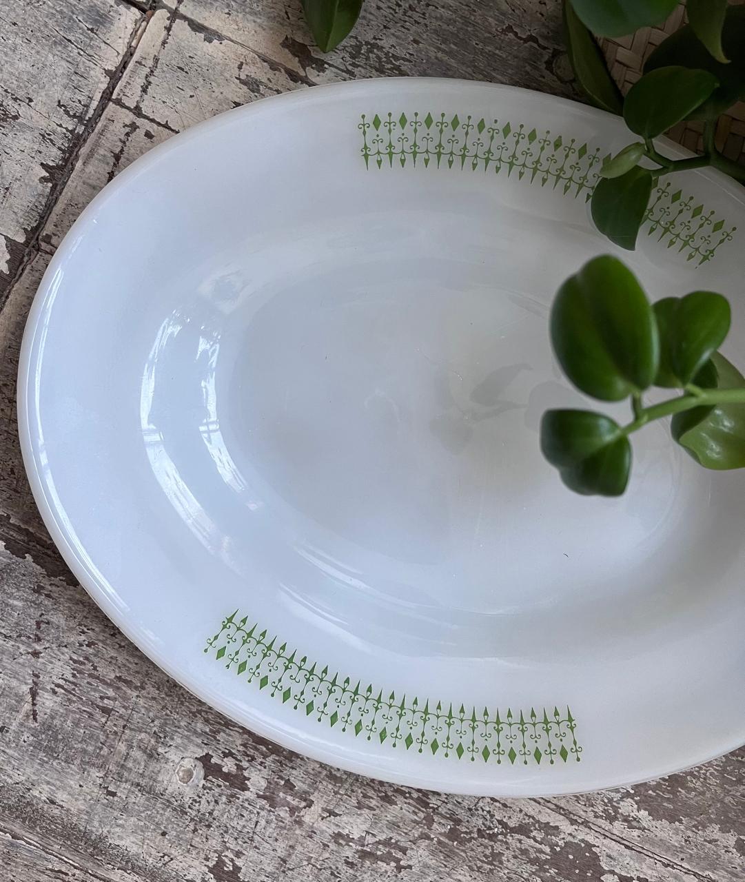 Travessa Oval da Termo-Rey modelo gravatinha em verde 