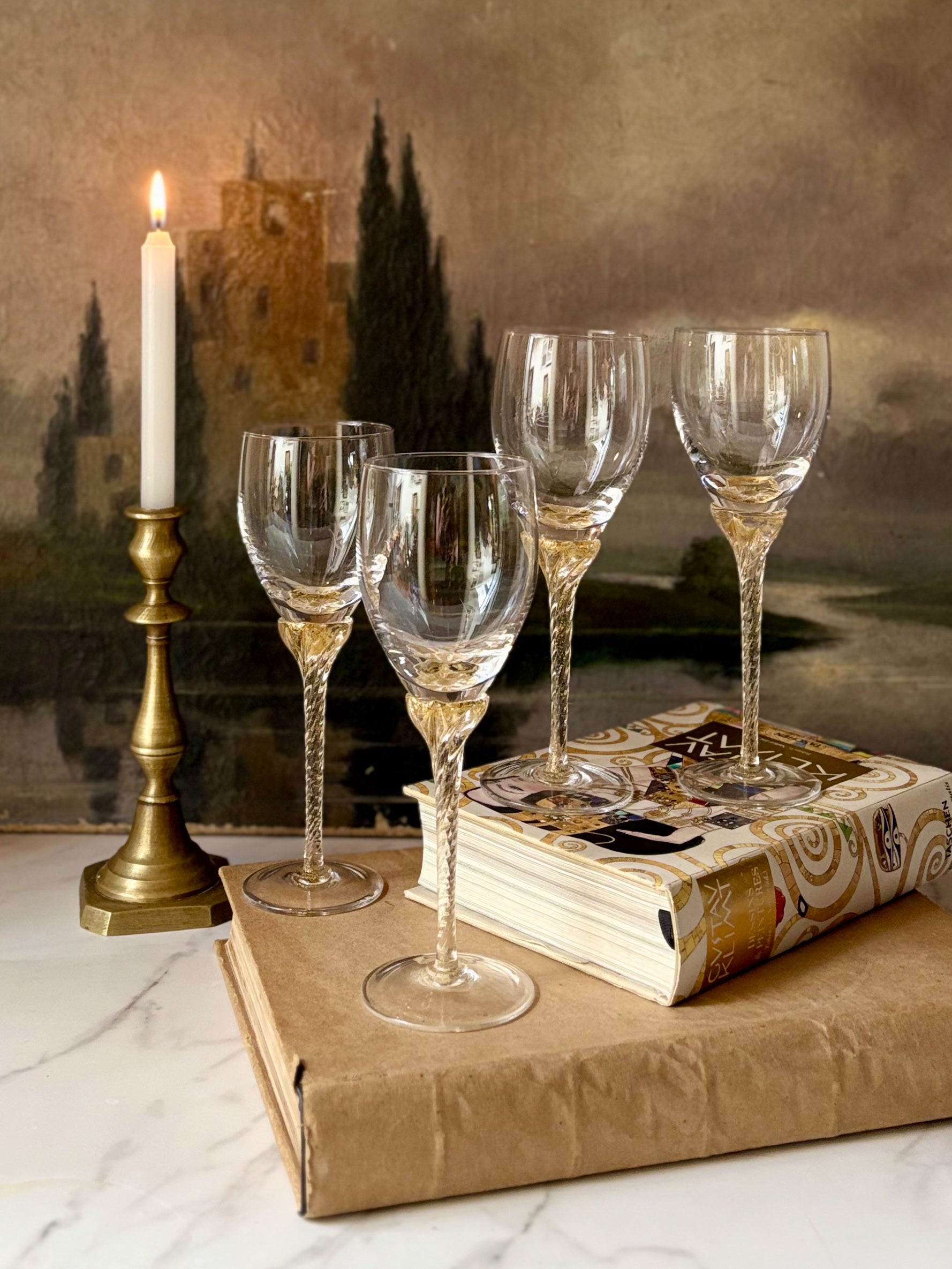4 taças vinho branco Murano autênticas