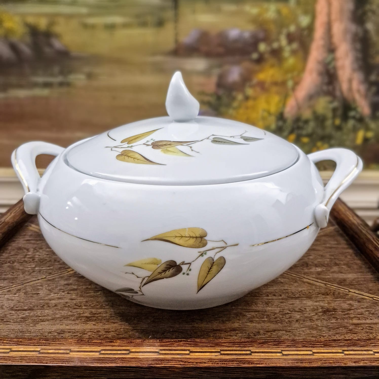 Sopeira em porcelana vintage,  anos 60, Schmidt. Uma graça,  perfeitinha até nas dourações!