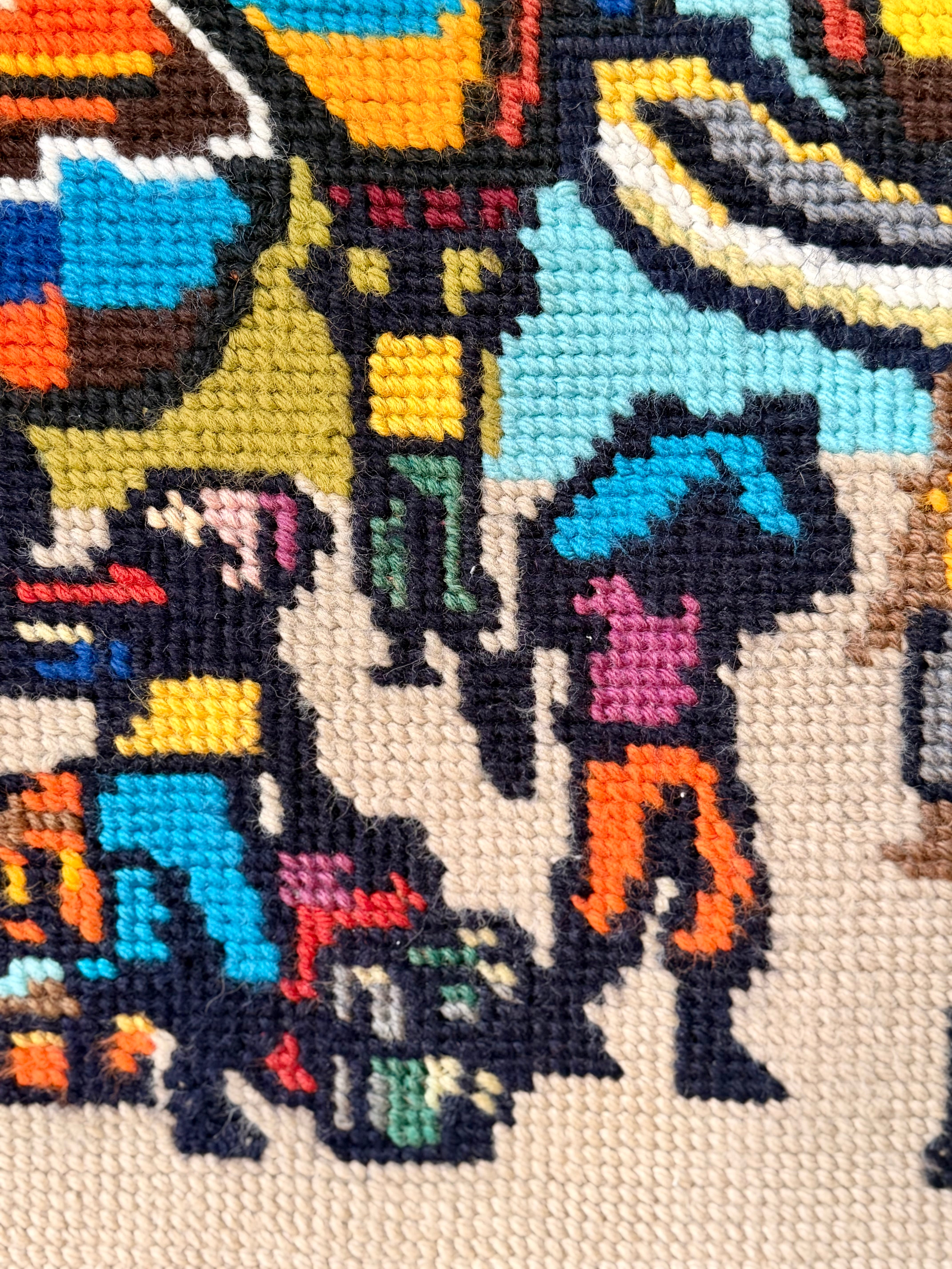 Tapeçaria em lã retratando Veleiros e Pescadores