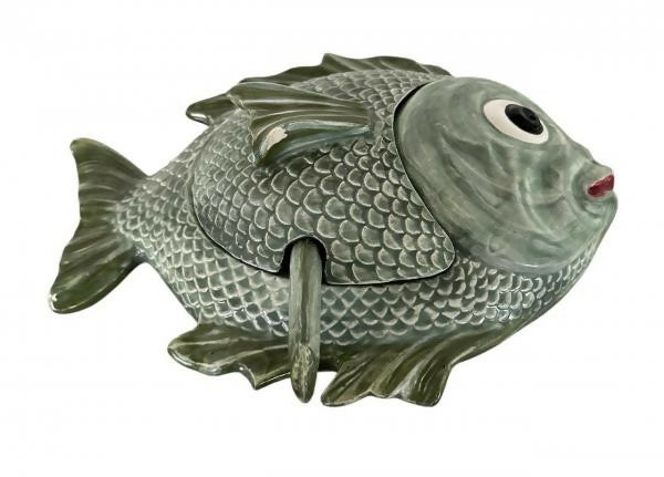 Lindíssima sopeira em cerâmica em formato de peixe