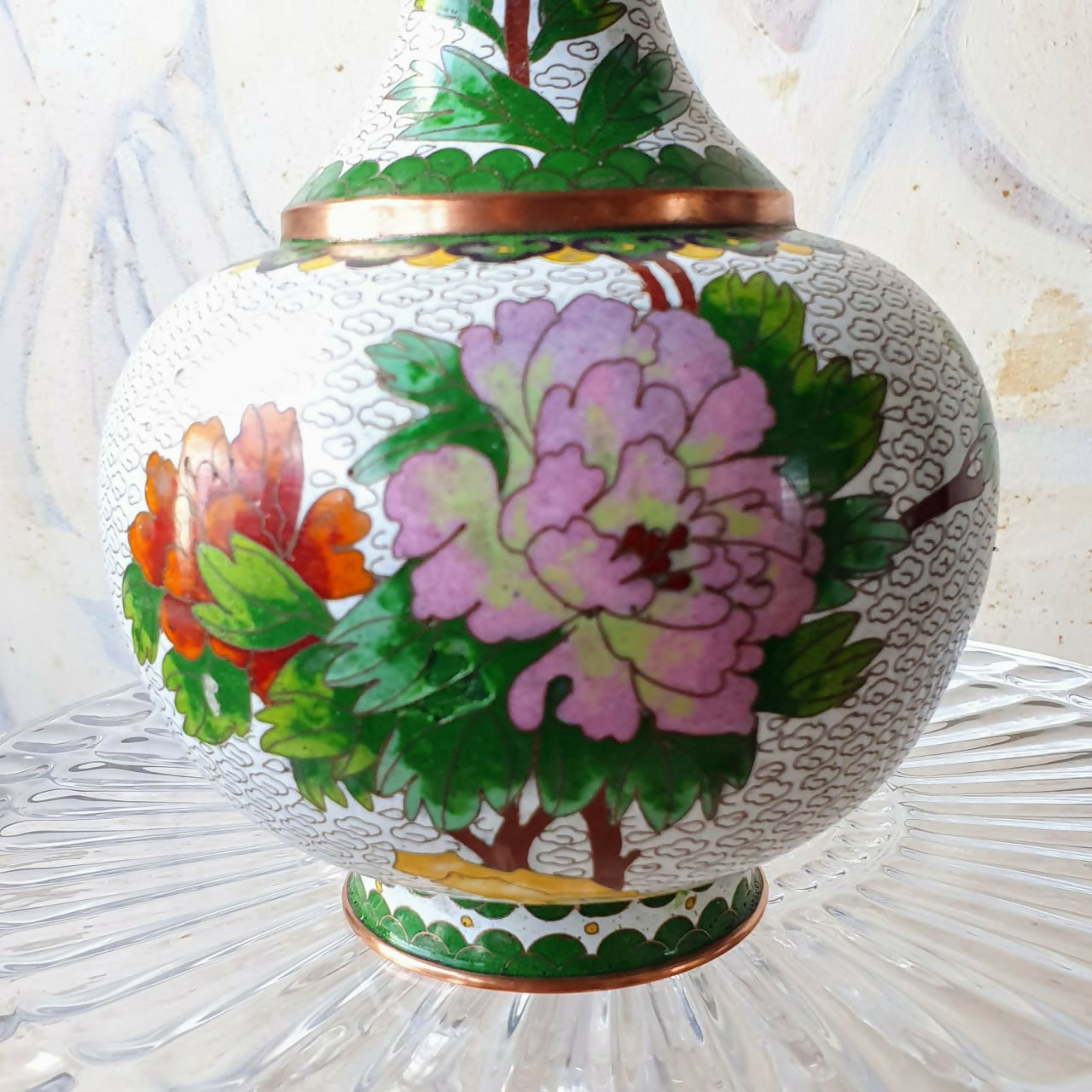 Vaso floral em cloisonné 24cm, em incrível estado de conservação!
