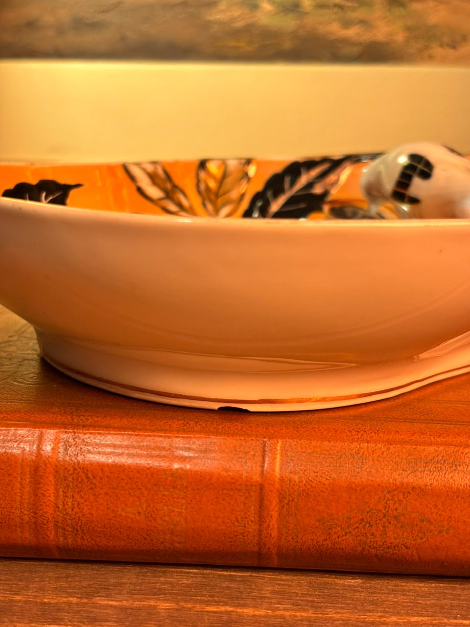 Travessa Noritake Morimura Lusterware Pintada À Mão Com Pássaro, Japão, Déc. 1920/30