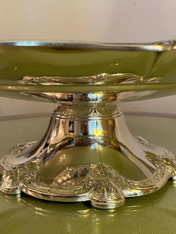 Fruteira ou centro de mesa espessurada a prata