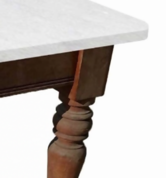 Bancada / Mesa de apoio para cozinha (ilha de preparo) em madeira maciça trabalhada 