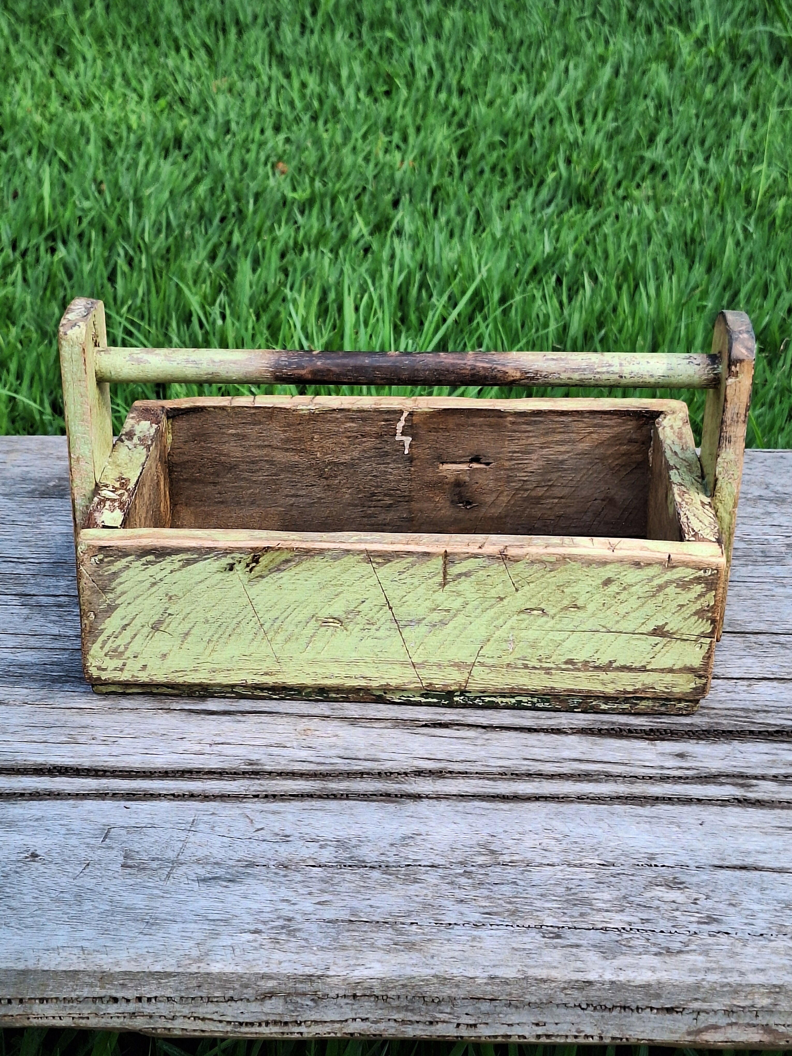 Caixa de Ferramenta Tinta Gasta Madeira Maciça Garimpo Mineiro