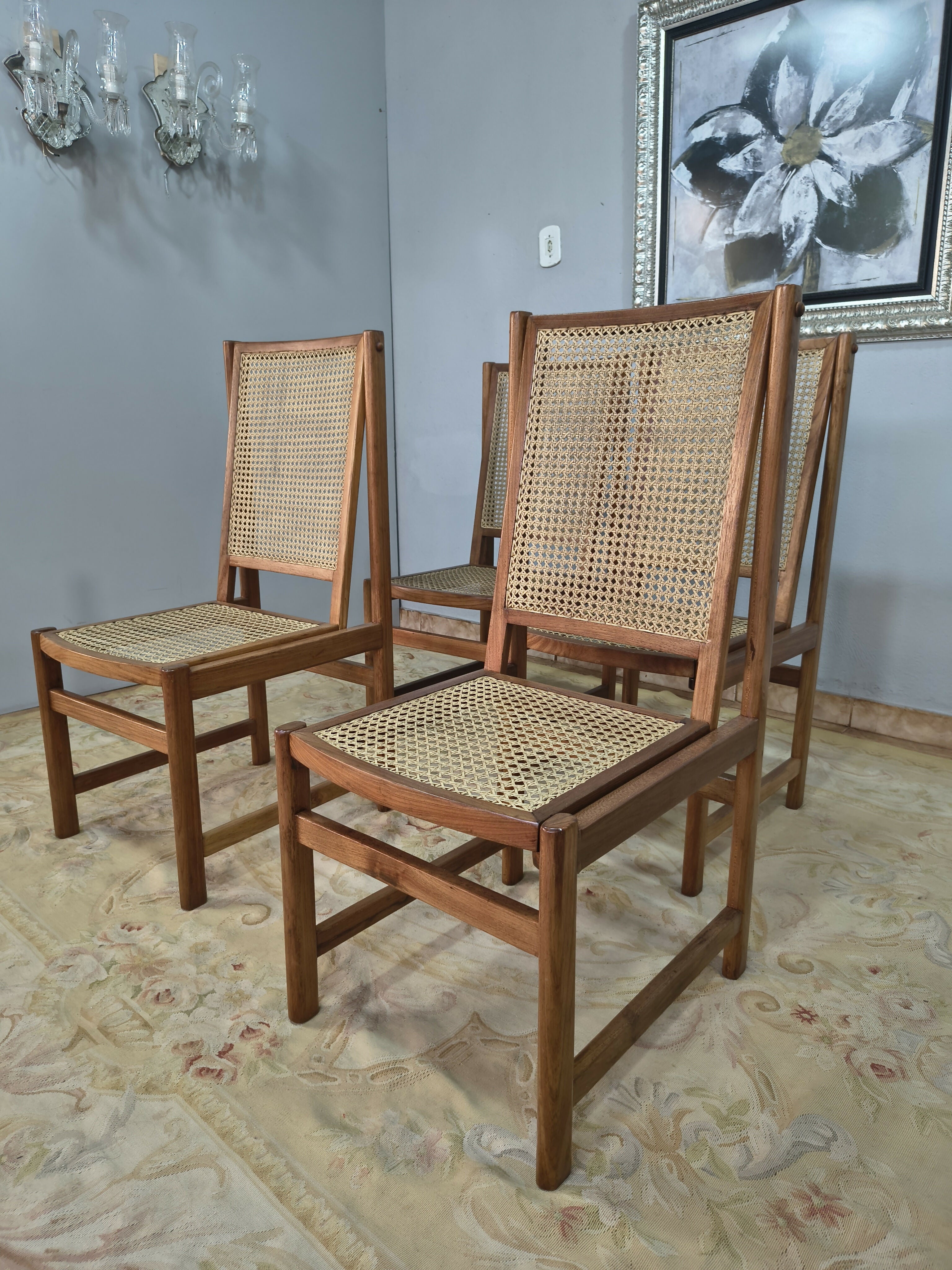 Quarteto de Cadeiras Design em Feijó e Palhinha
