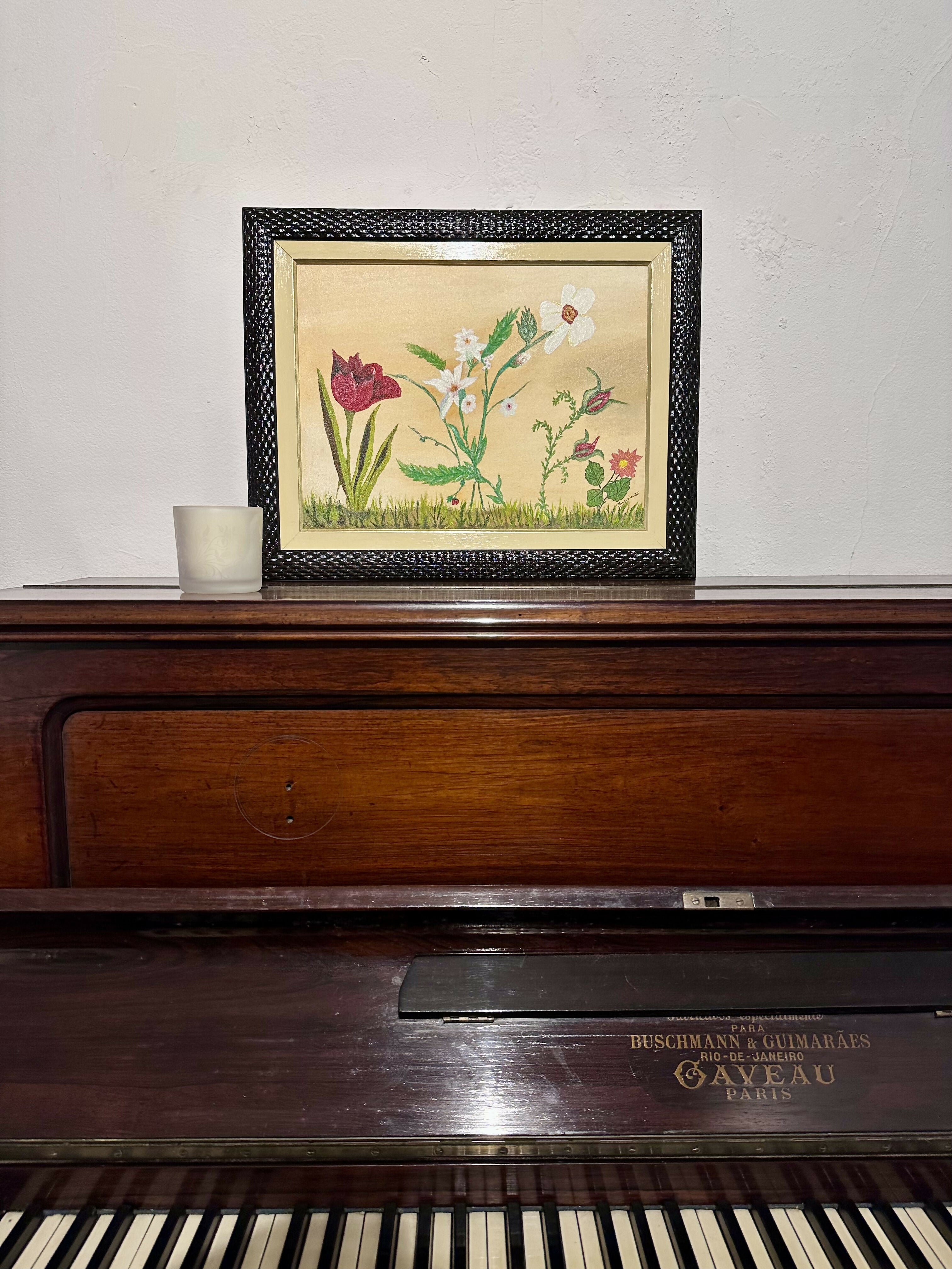 Quadro Flores óleo sobre tela (40cm x 30cm)