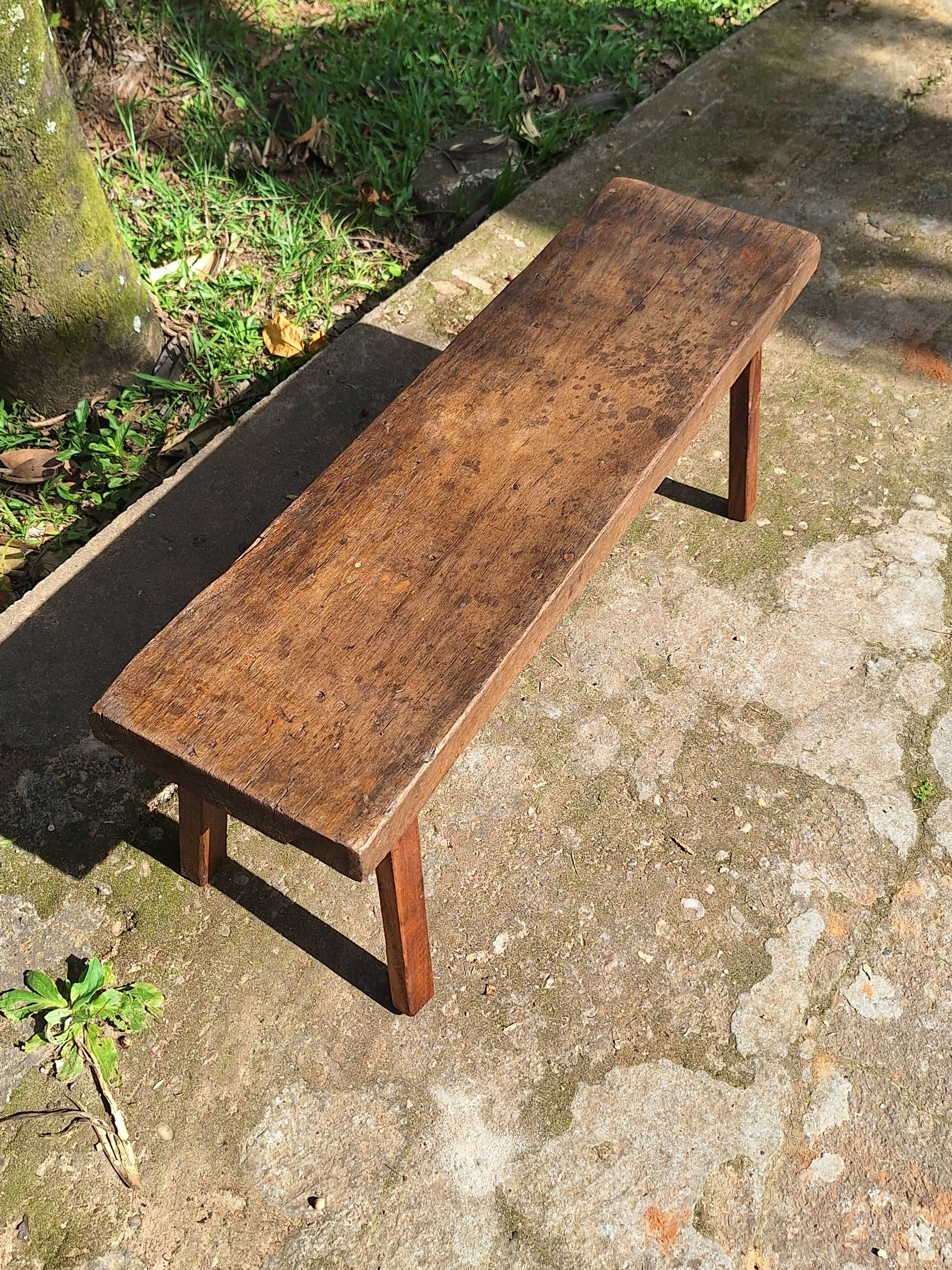 Banco de Dormente Rústico Madeira Maciça Garimpo Mineiro