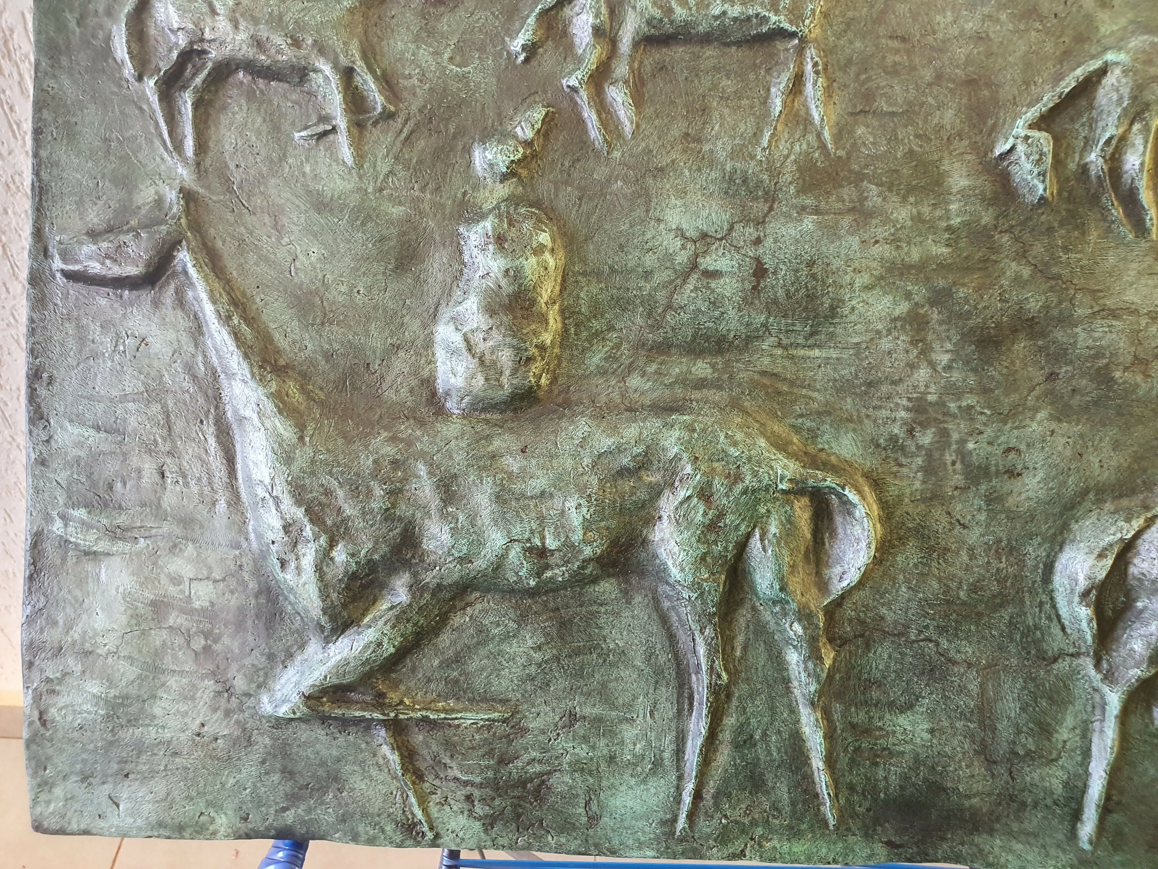 Escultura / Painel Carybé "Cavalgada" em bronze