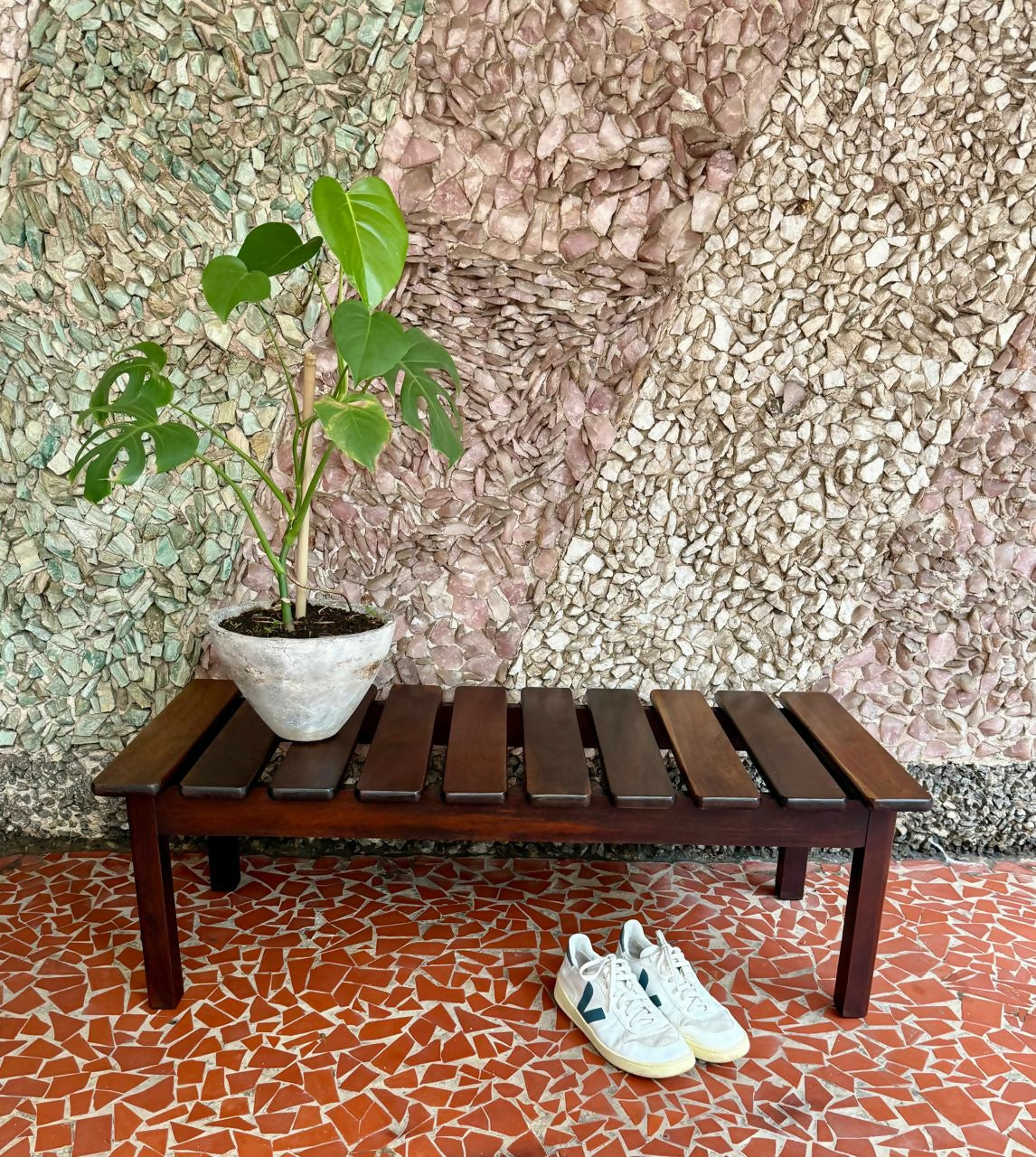 Par de Bancos Ripados anos 70