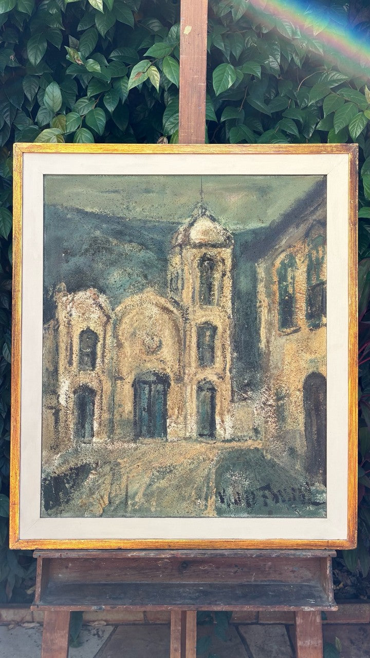 Quadro Pintura de Igreja em Técnica Mista