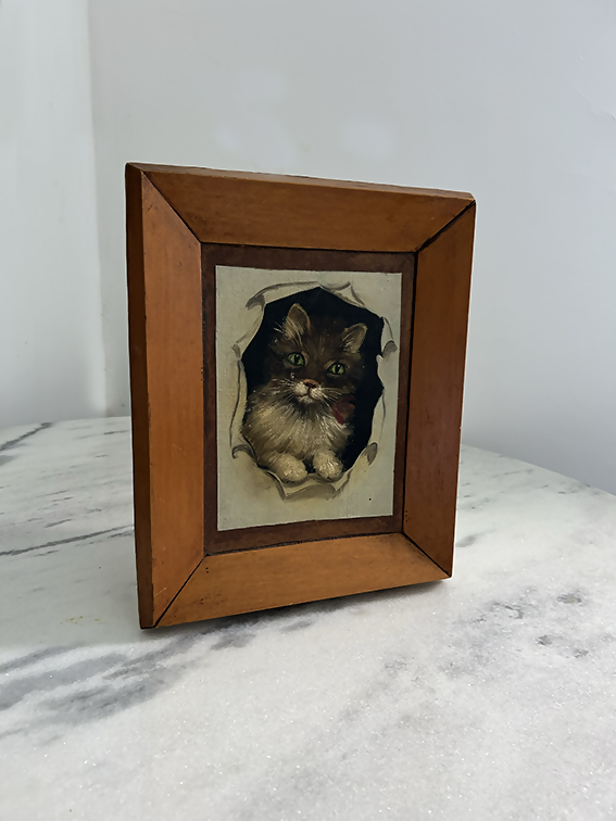 Quadro gatinho pintado a mão