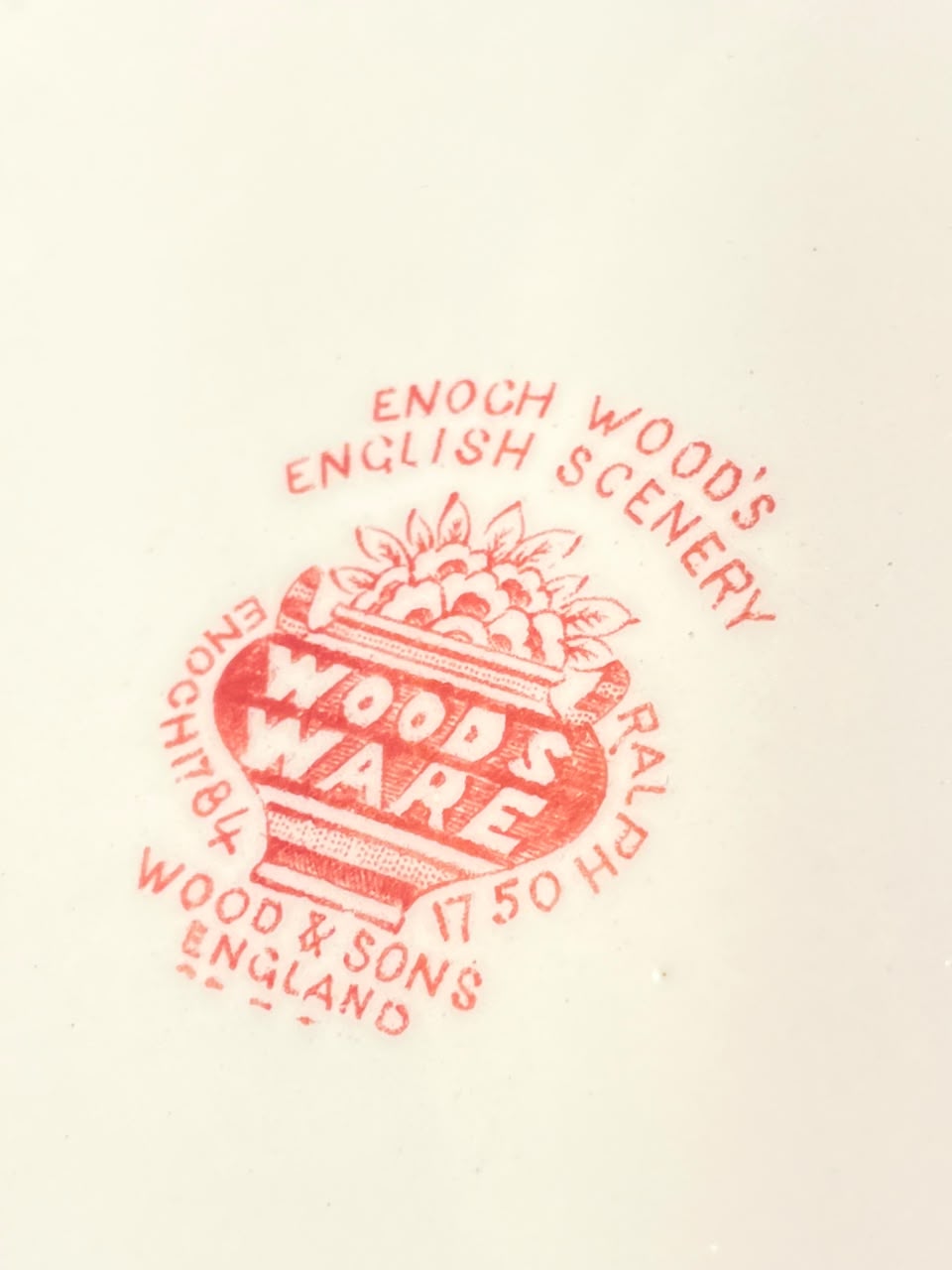 Aparelho de jantar inglês Enoch Woods English Scenery da Woods &amp; Sons (vermelho)