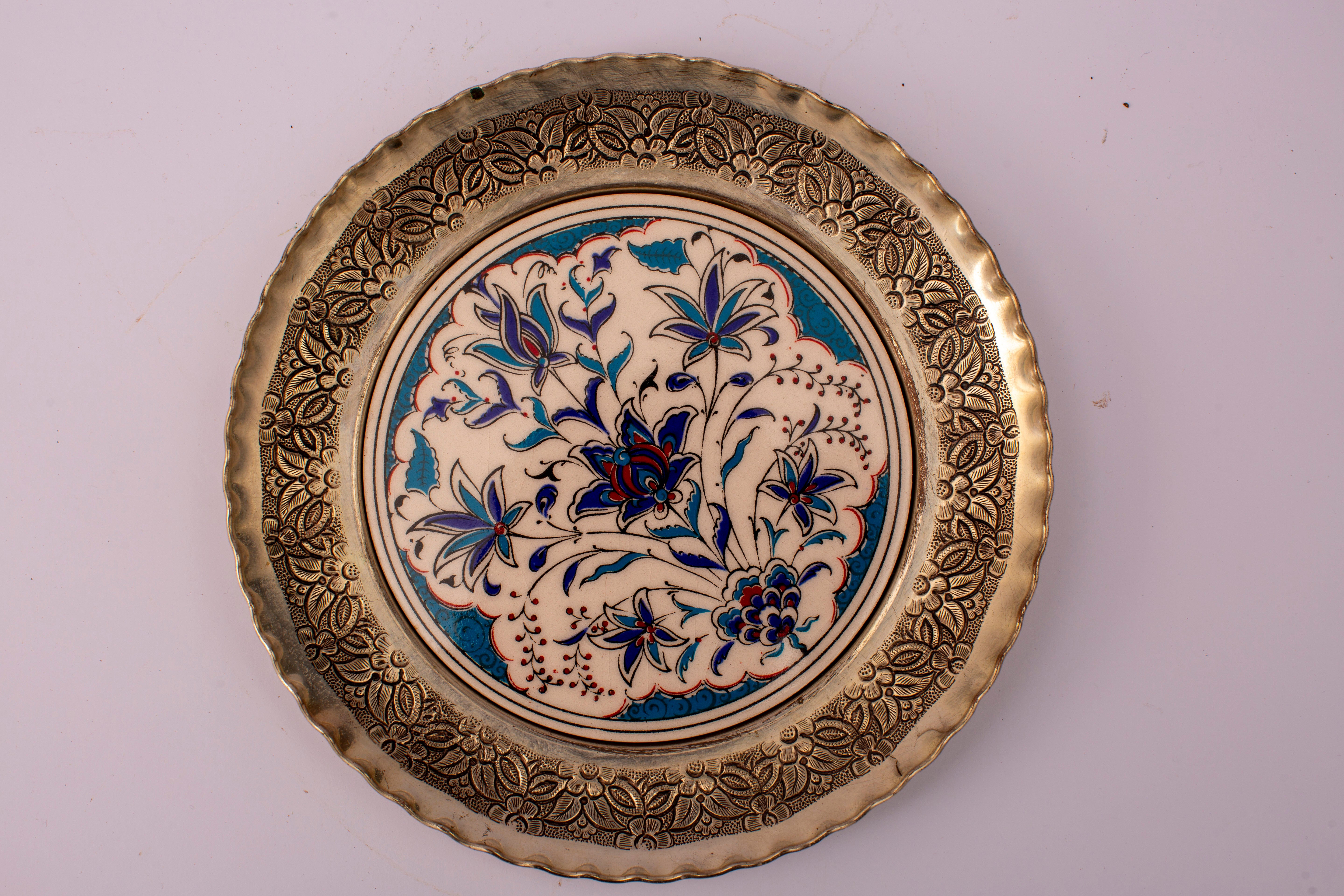 Prato Decorativo Turco com Motivo Iznik (DMCPS_253)