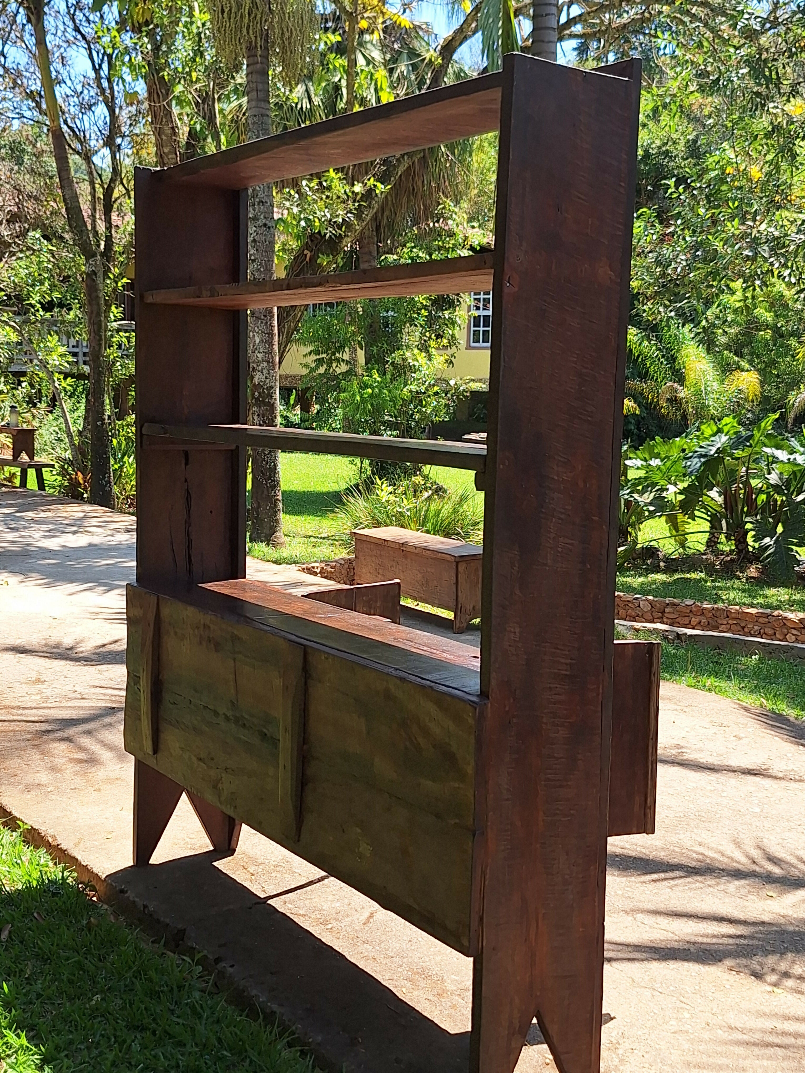 Armário / Prateleira Antiga Madeira Maciça Garimpo Mineiro