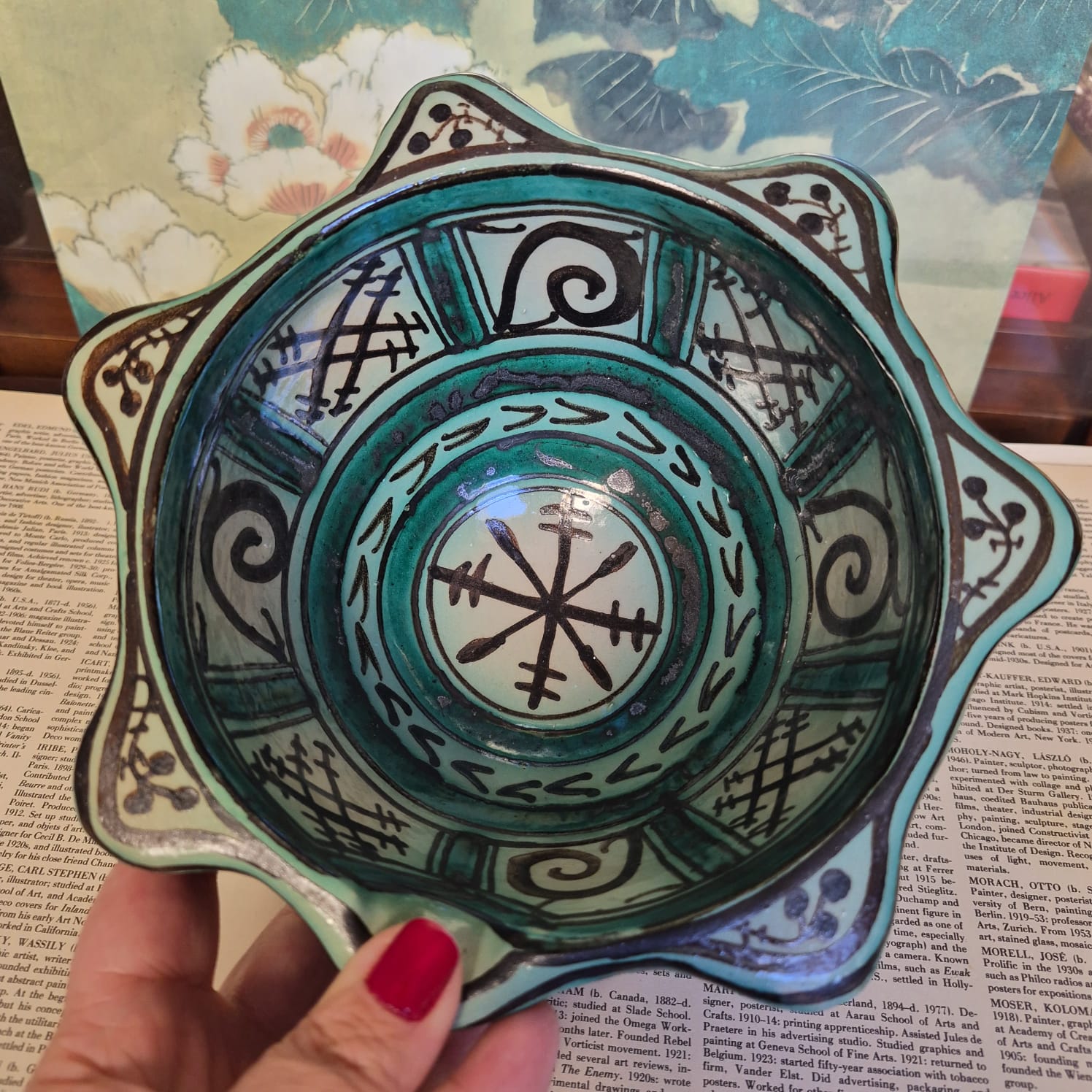 Lindíssimo almofariz vintage,  anos 70, em cerâmica espanhola tipo majolica