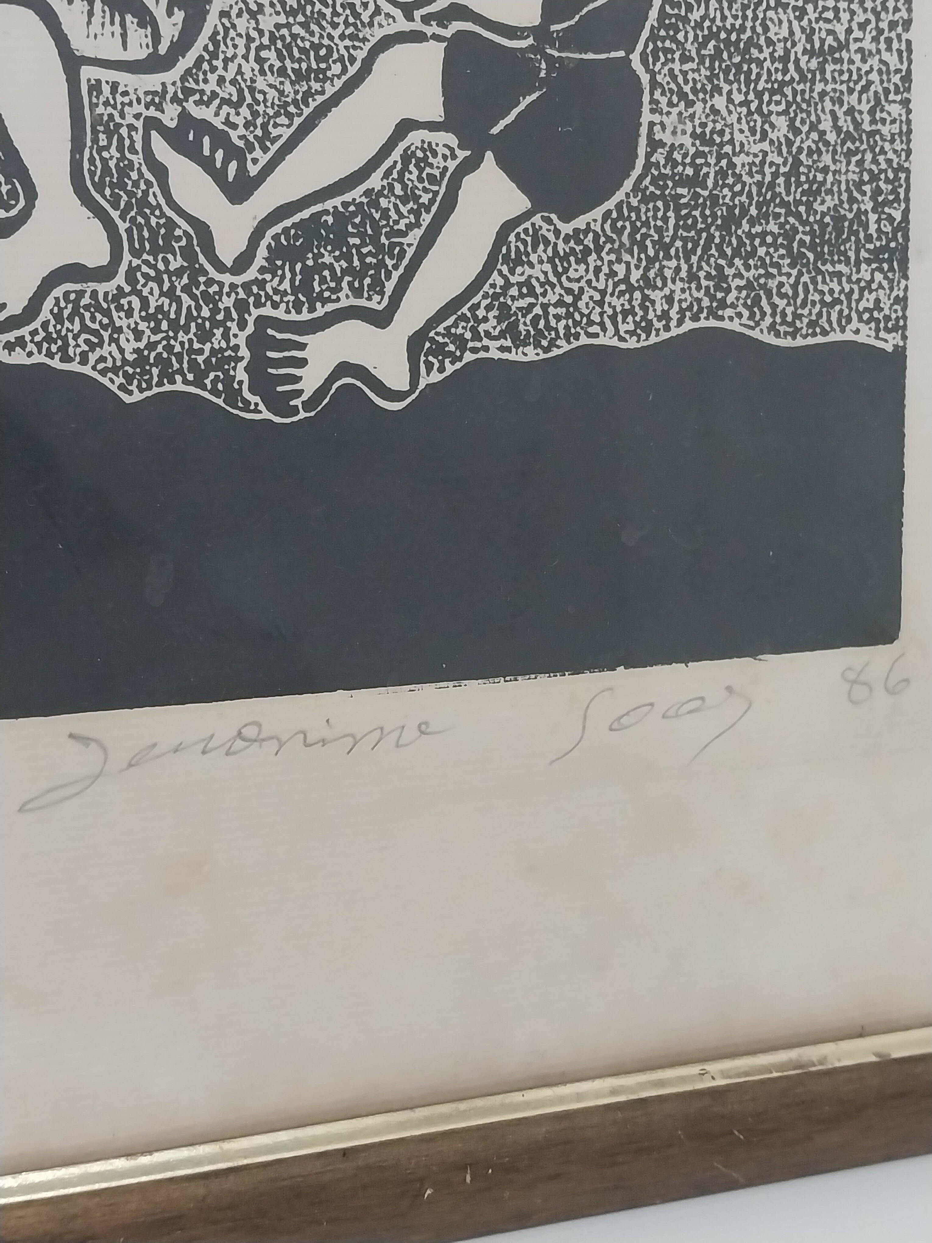 Quadro com Xilogravura Jerônimo Soares - Boi Bumba