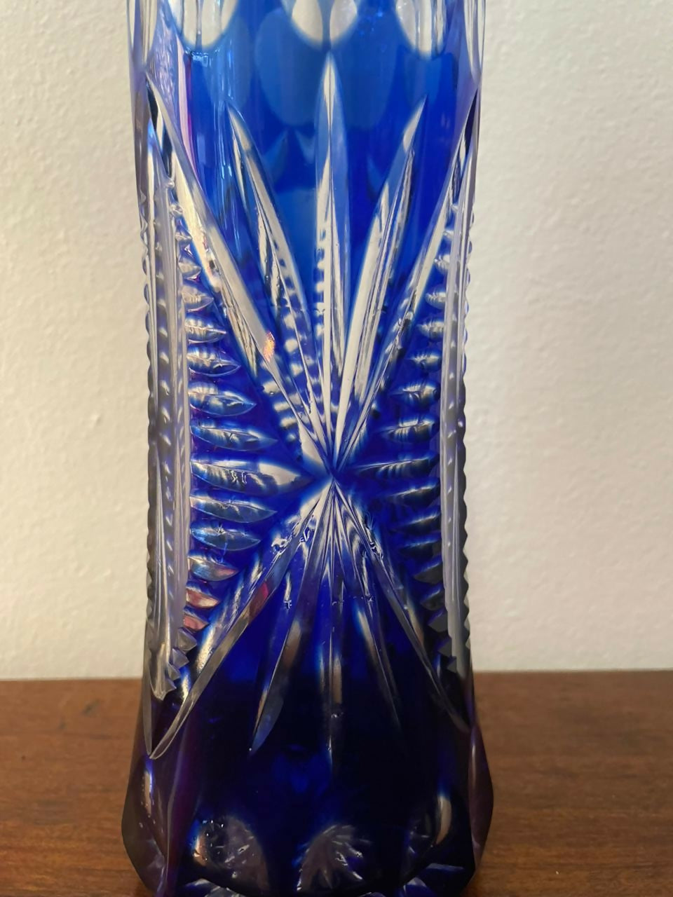 Licoreira em cristal double azul cobalto Bohemia