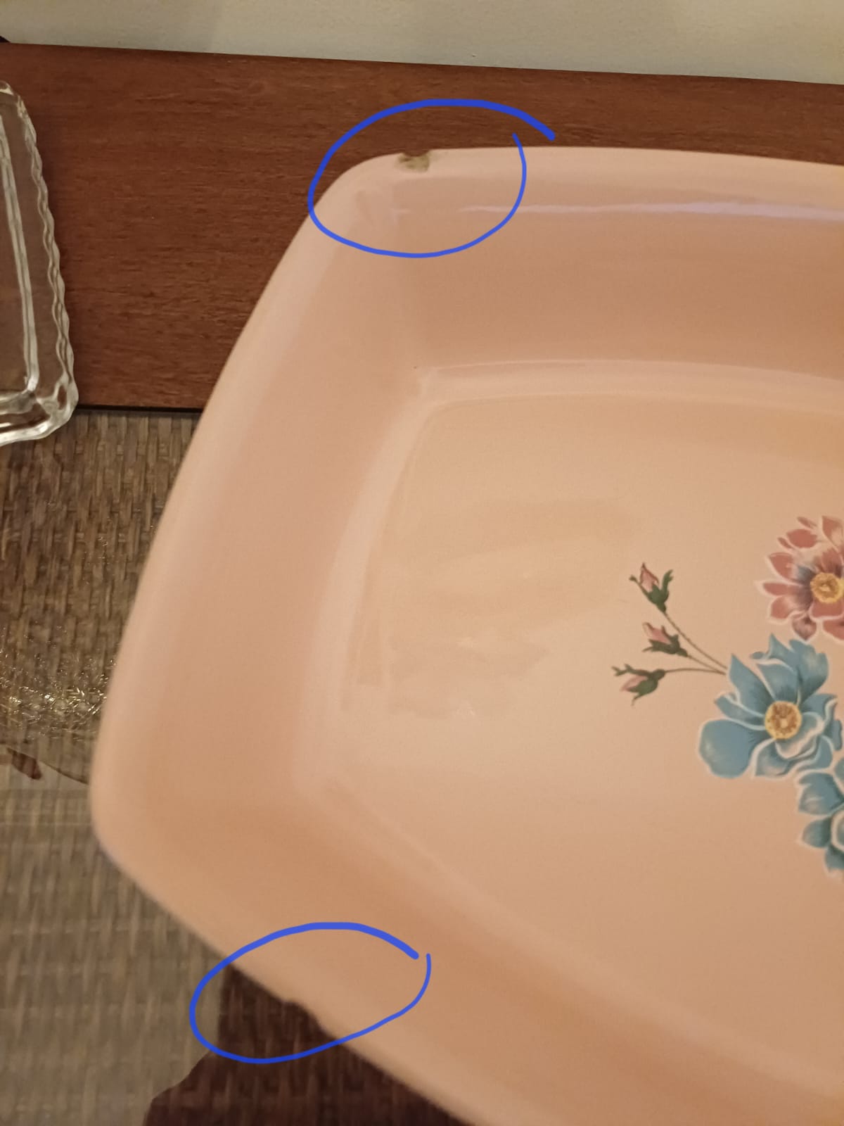 Antiga Travessa Refratária Porcelana Pozzani Rosa Floral Vintage Anos 70/80