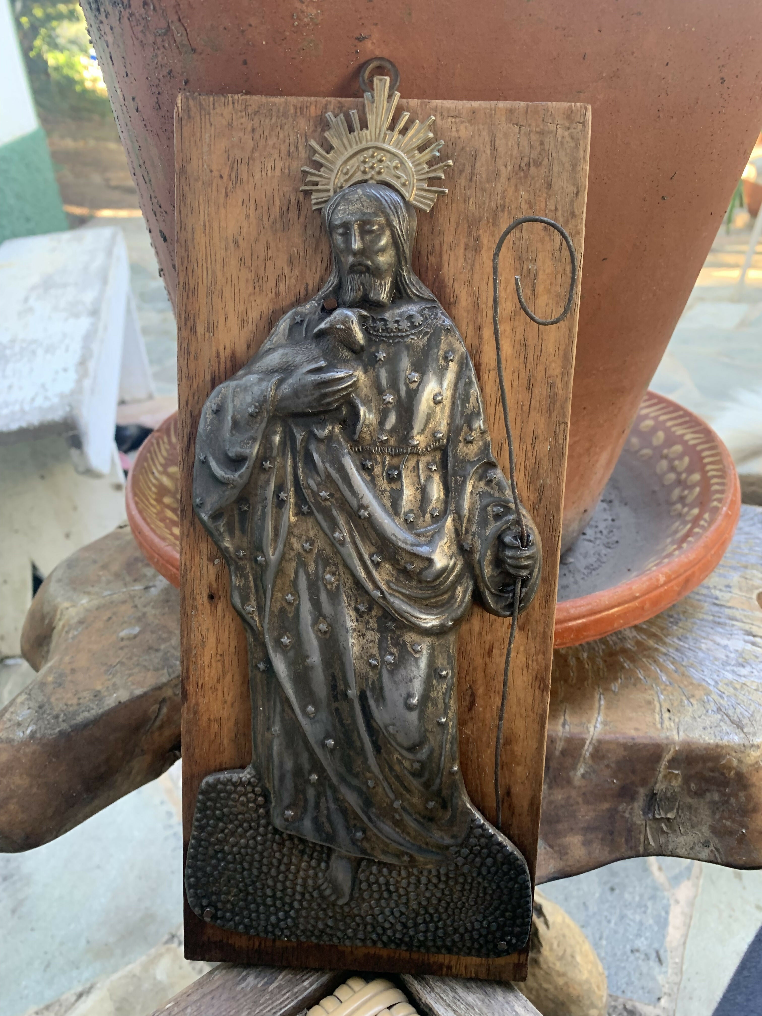 Figura Imagem São João Batista em ferro batido