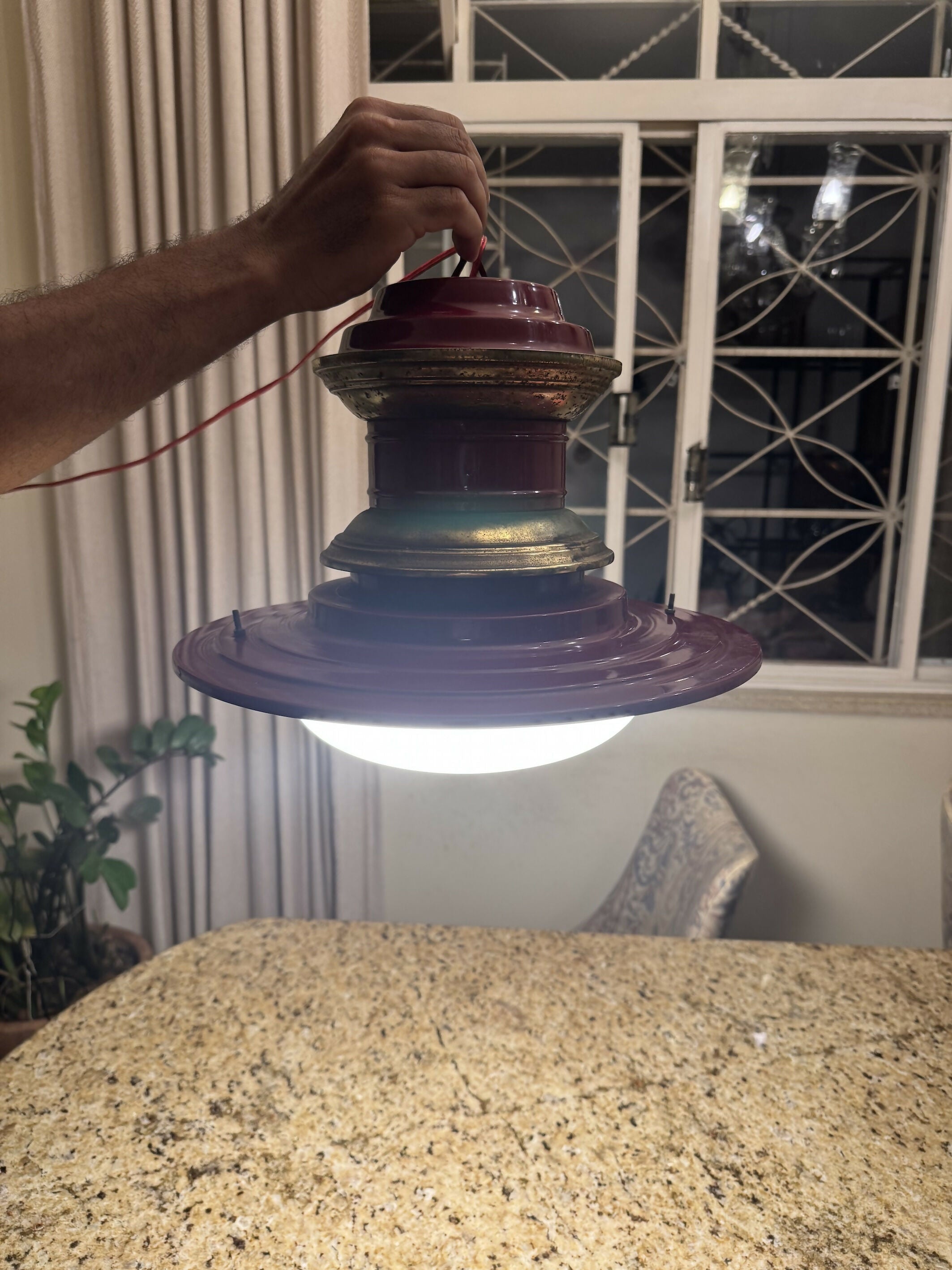 Década de 50 - 1 Luminária Lustre de Teto Estilo Rio Antigo