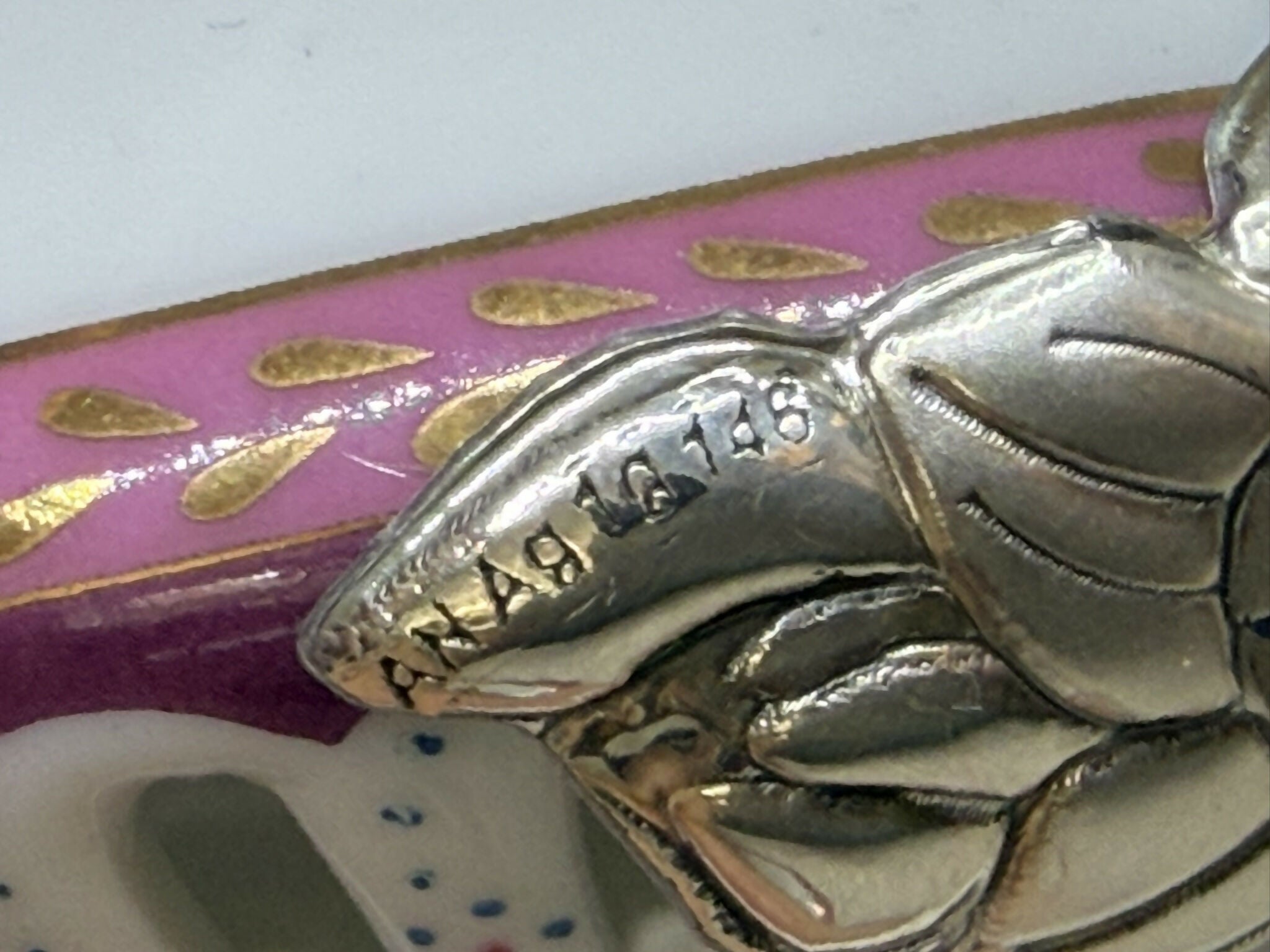 Açucareira italiana com prata verdadeira.