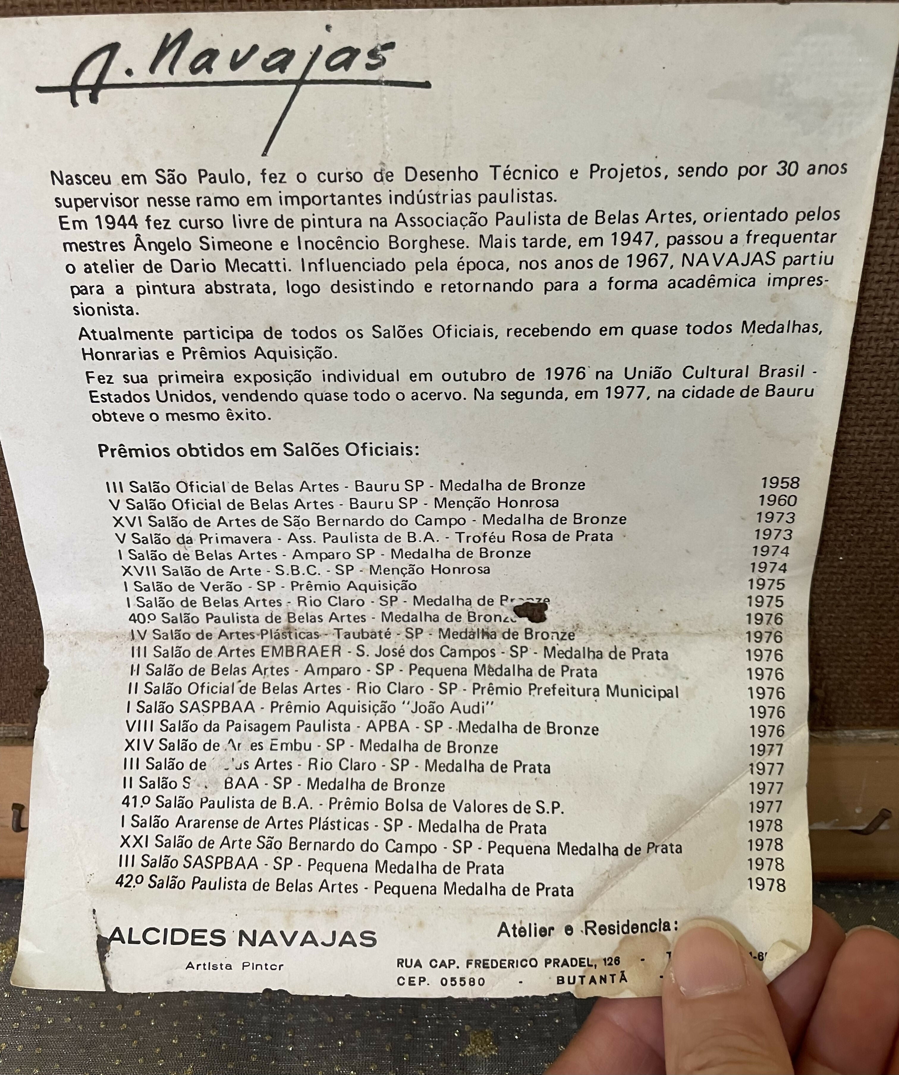 Tela Alcides Navajas impressionista brasileiro