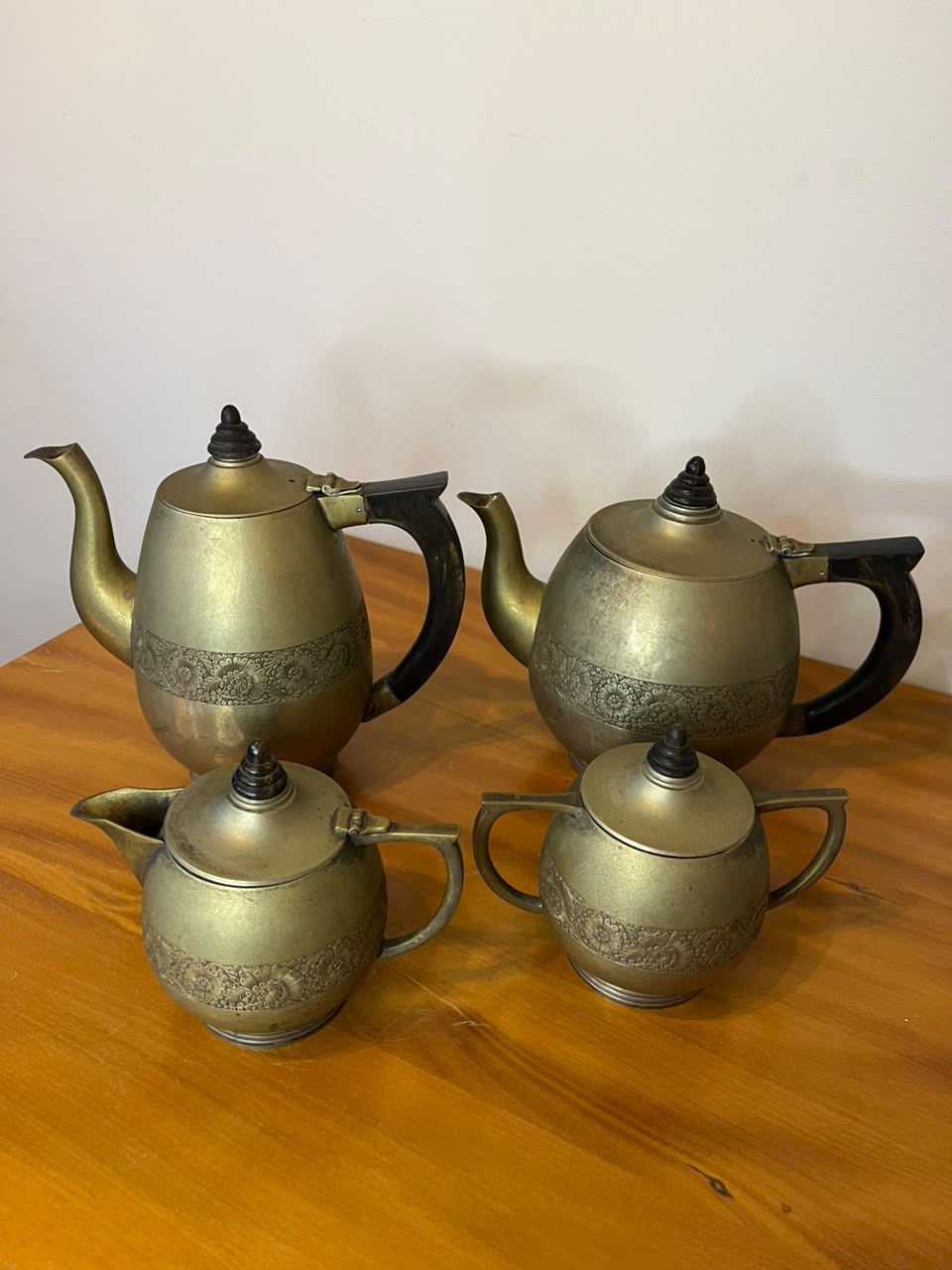 Conjunto de Chá e Café em Latão – 4 Peças
