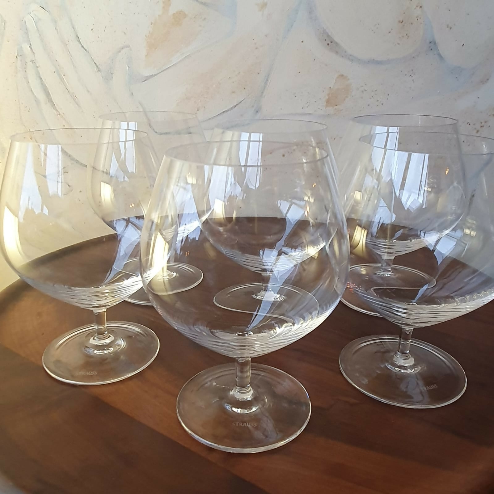 Conjunto de 6 taças vintage para conhaque Strauss.
