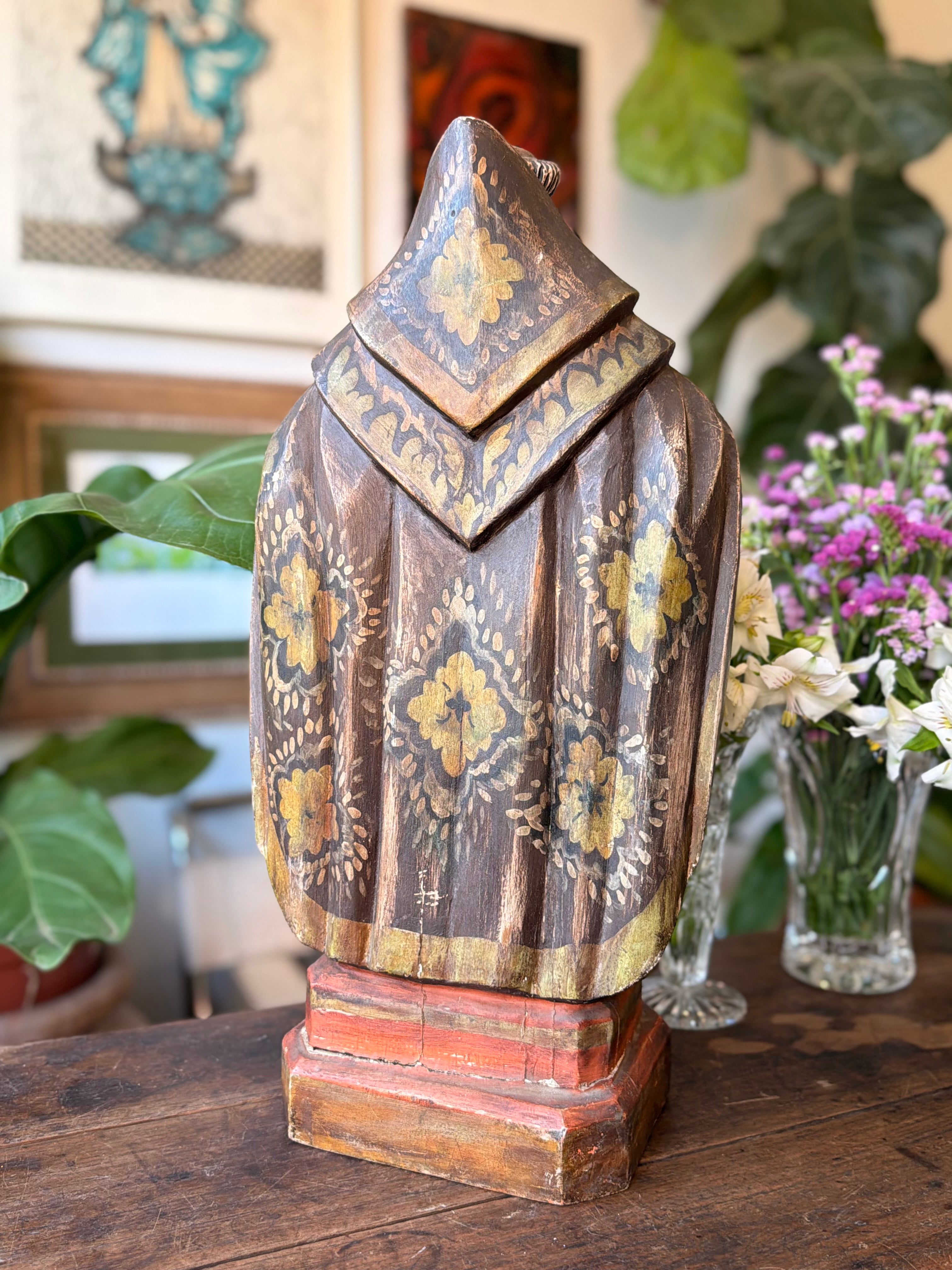 Santo Antônio de Pádua de Altar 50cm - Séc. XIX - Olhos de Vidro