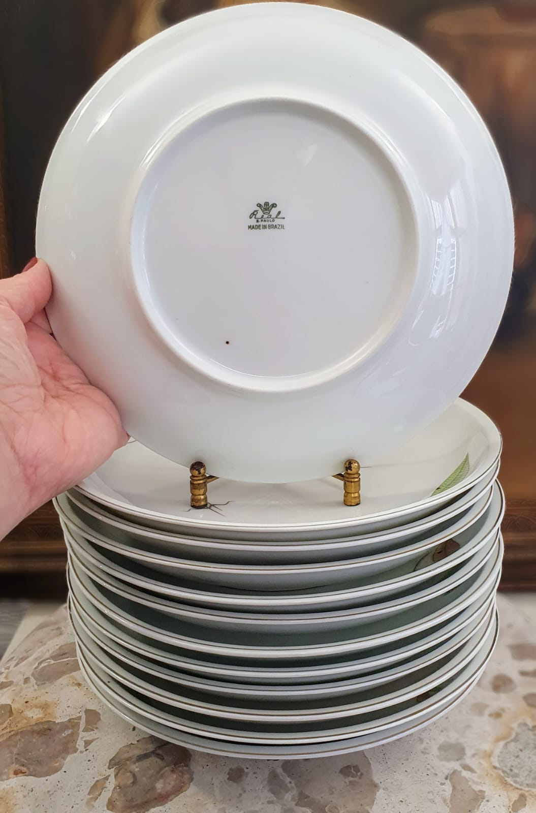 Conjunto de 12 pratos fundos em porcelana vintage Real, lindos e em ótimo estado!
