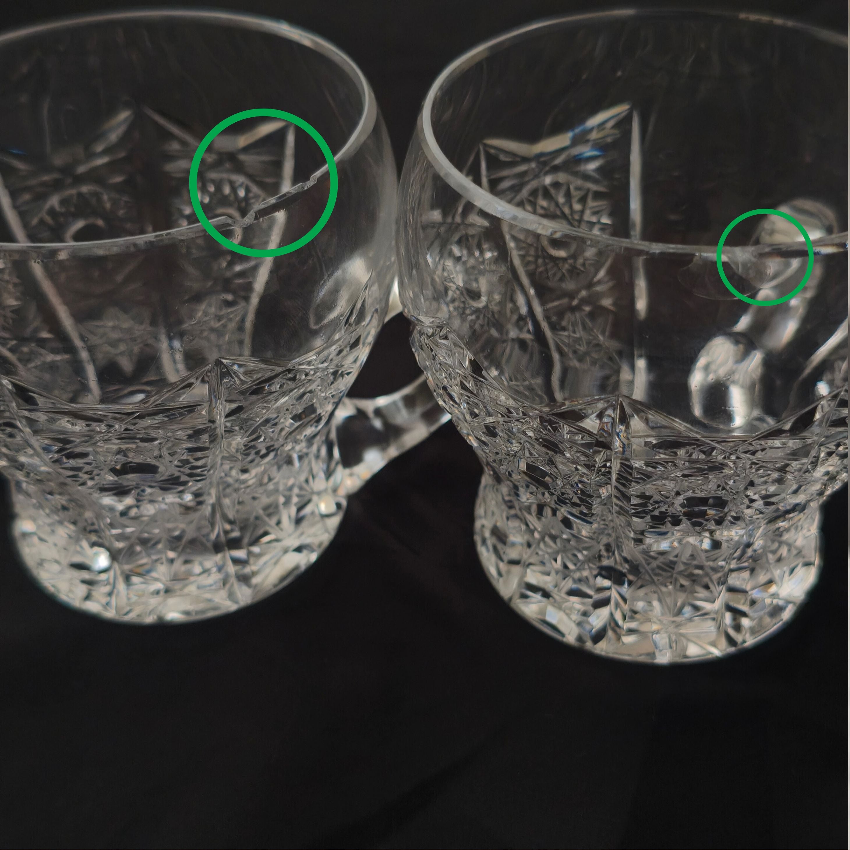 Poncheira em cristal lapidado com 9 canecas