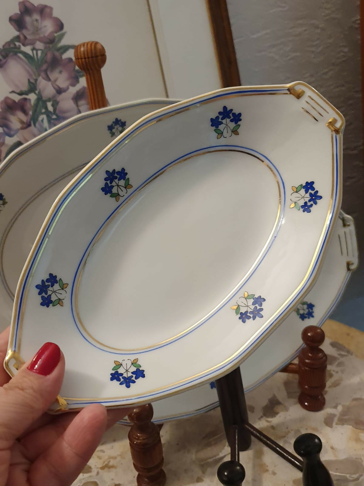 Conjunto de 3 travessas em porcelana portuguesa vintage Candal. Maravilhosas!