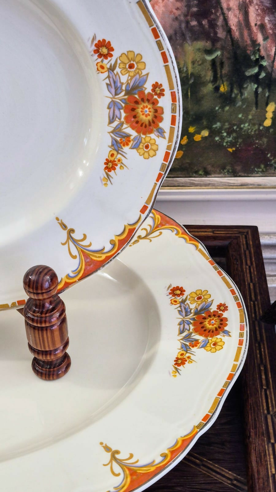 Conjunto escândalo de maravilhoso em faiança, quase centenária, inglesa Alfred Meakin, linha Royal Marigold