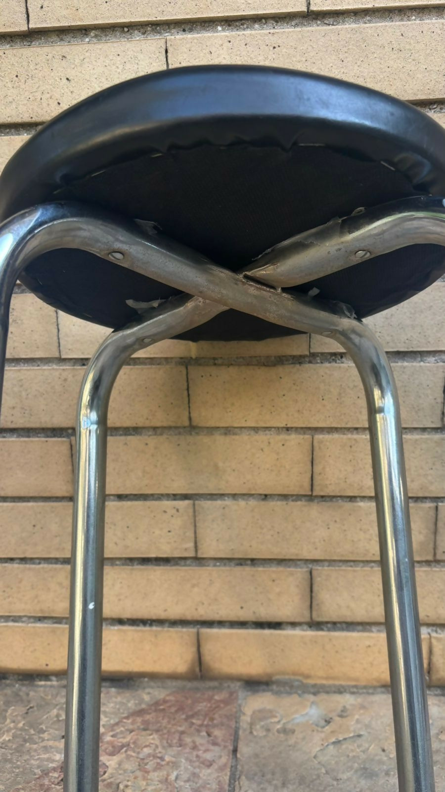 Banqueta inox e courino