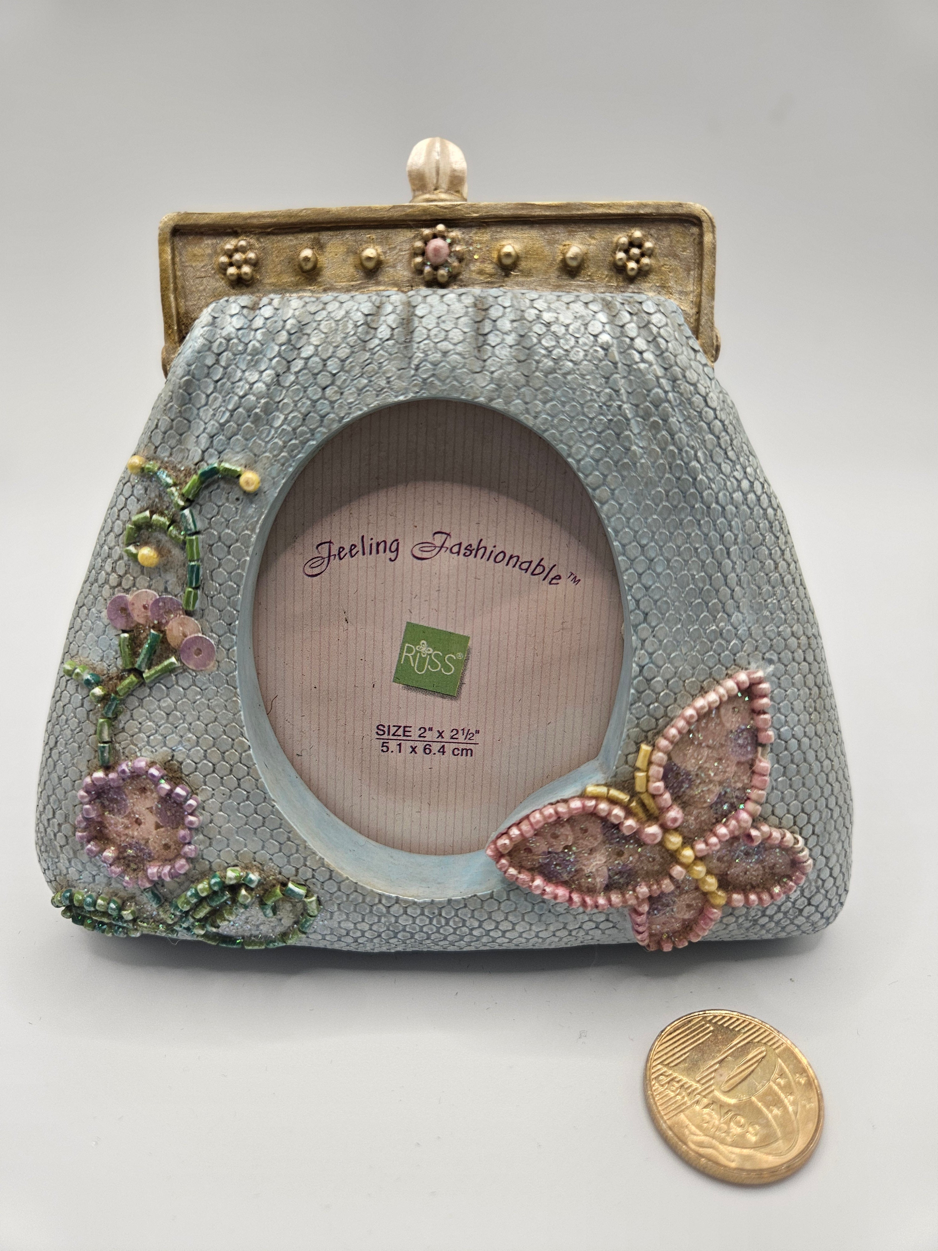 Porta Retrato Mini Bolsa Russ Berrie  - Feeling Fashionable - Vintage