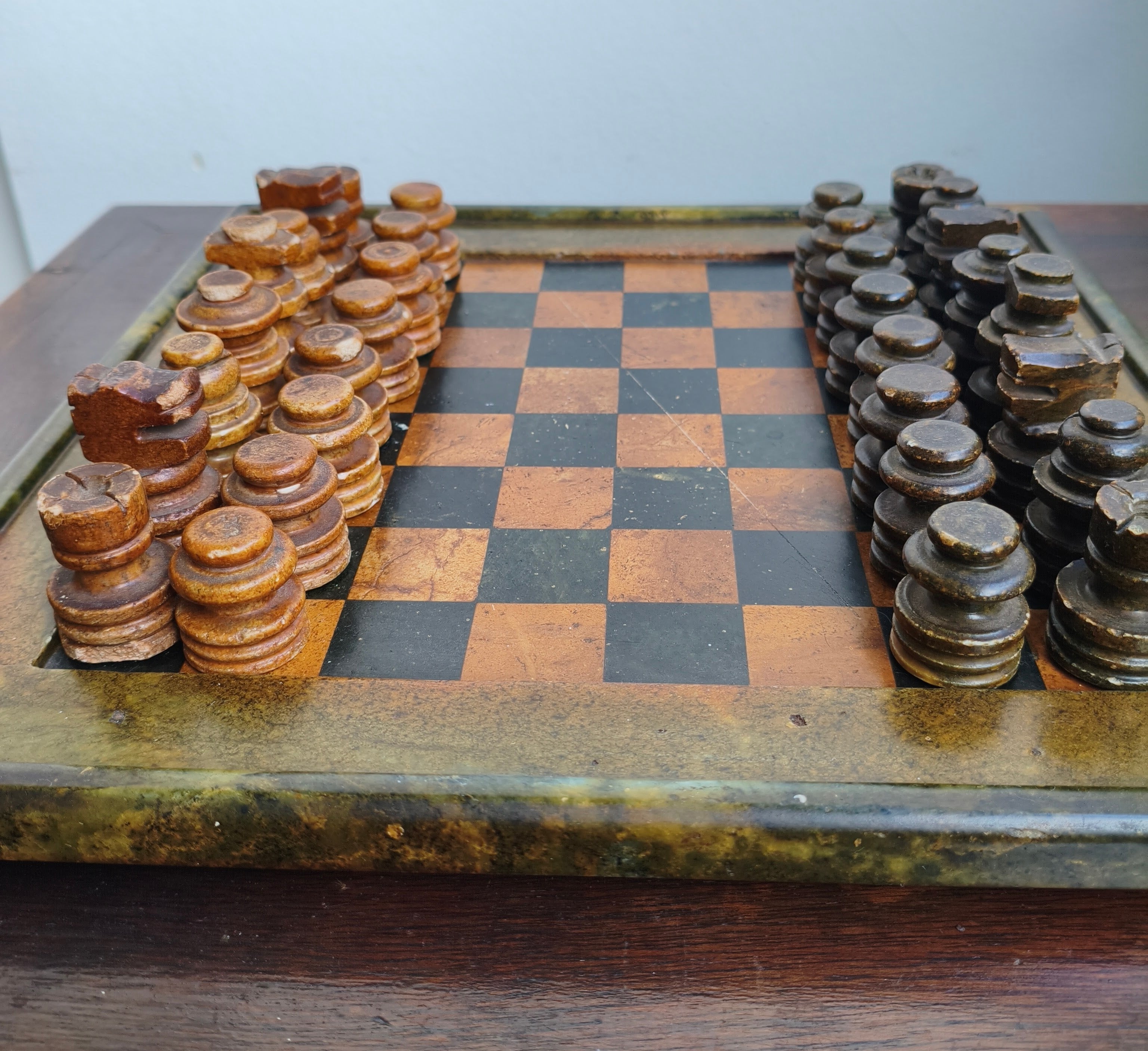 Jogo de xadrez em pedra sabão
