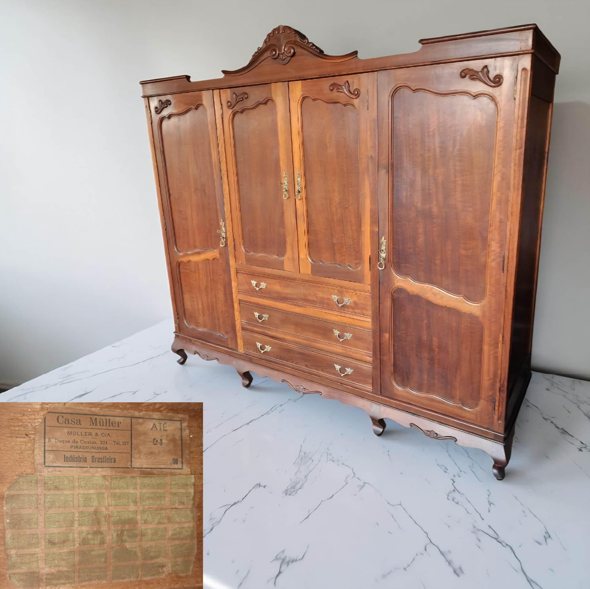 Conjunto Quarto Colonial em Imbuia maciça