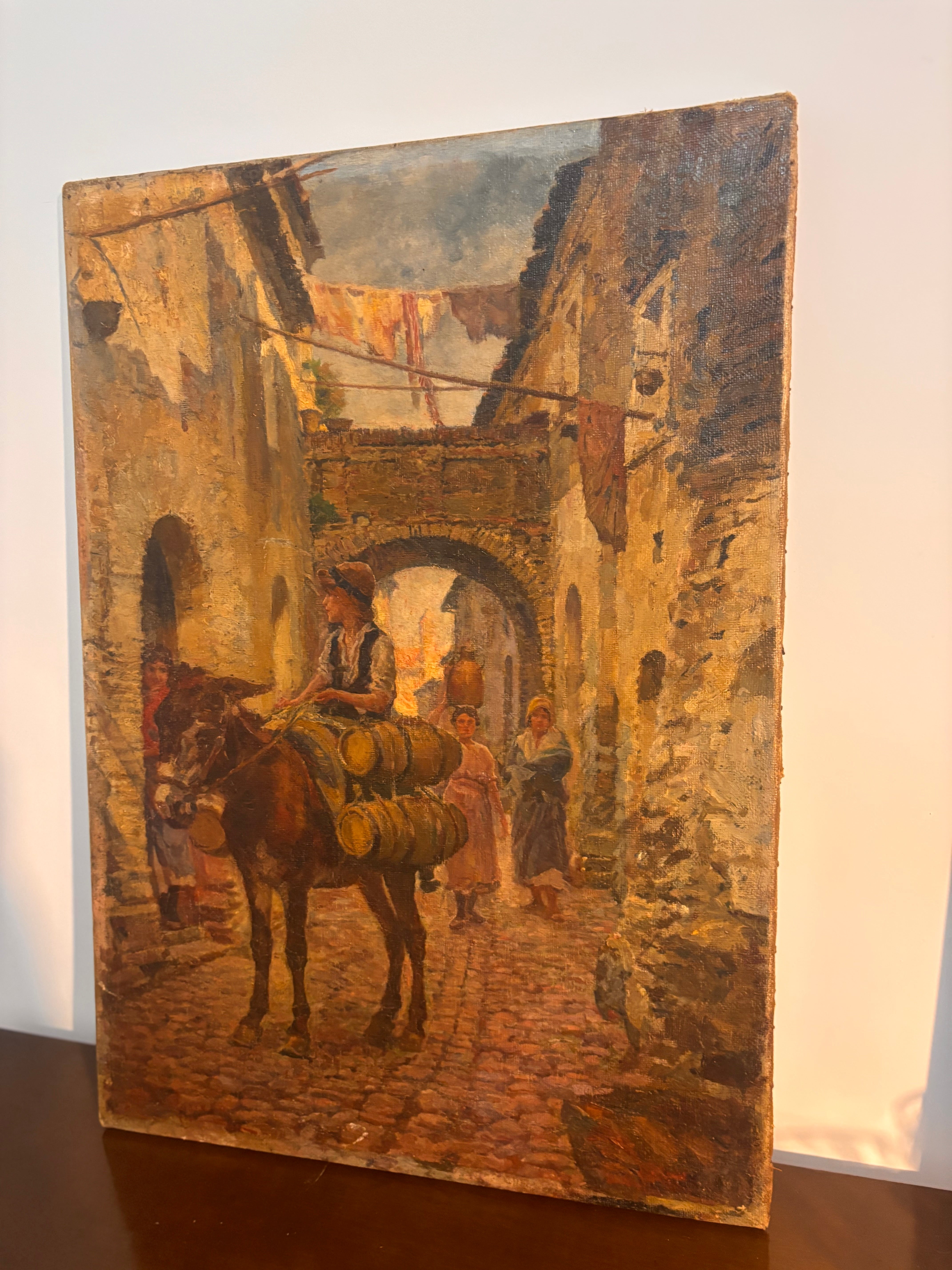 Pintura a óleo sobre tela vintage década 1980