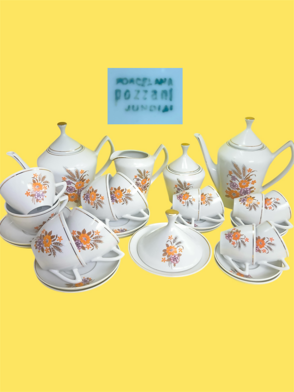 Jogo de chá e café Porcelana Pozzani na caixa!