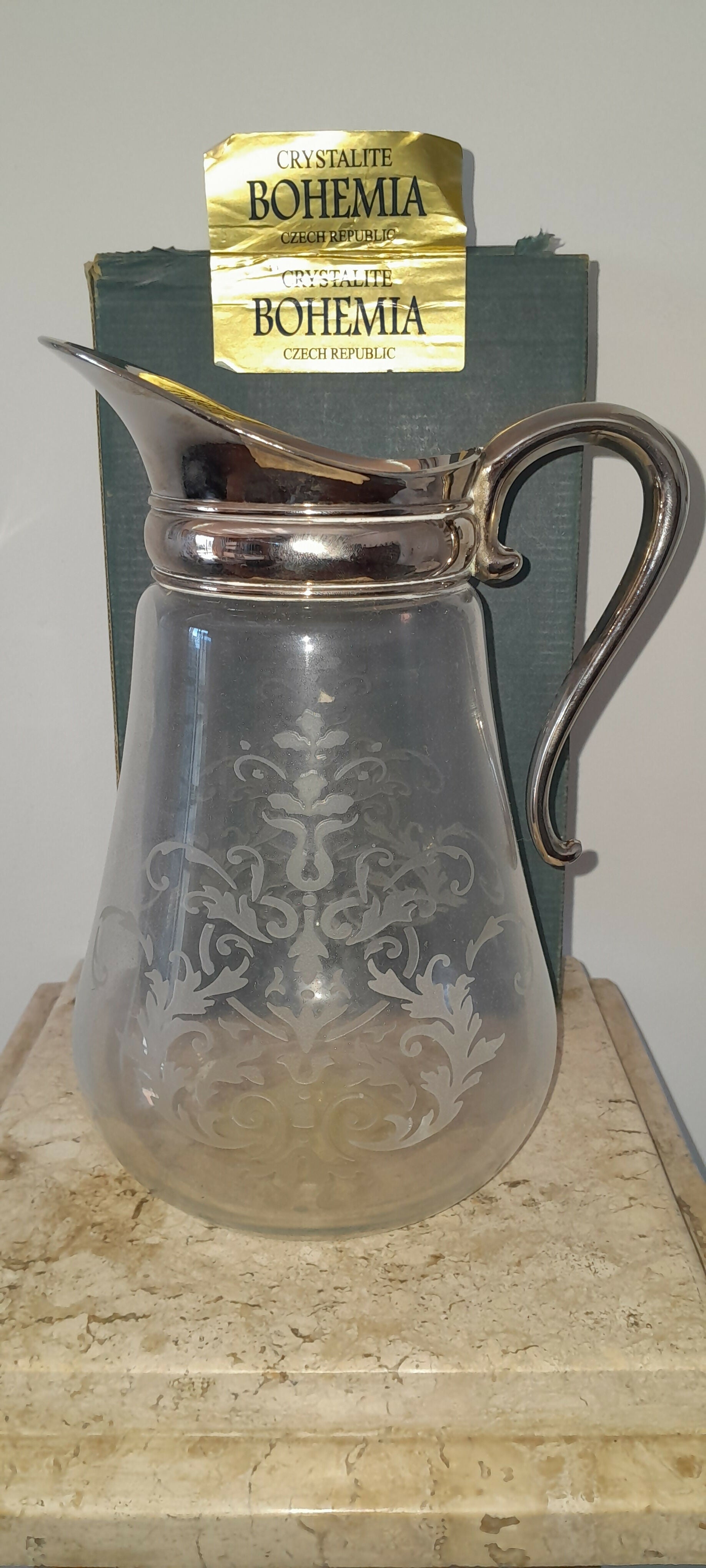 Jarra cristal com prata 90