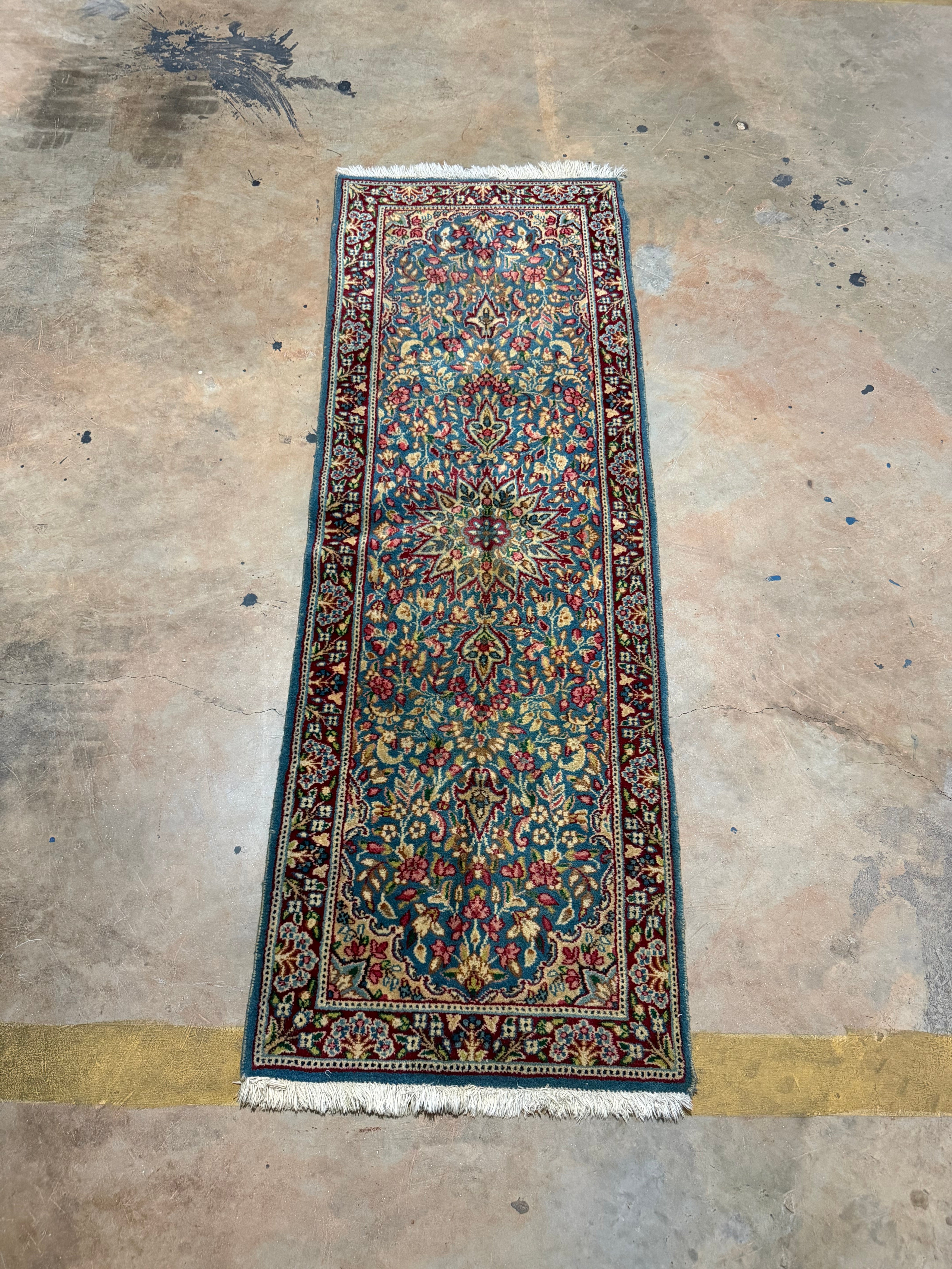 legítima passadeira kirman flower persa 1,79 x 0,63m