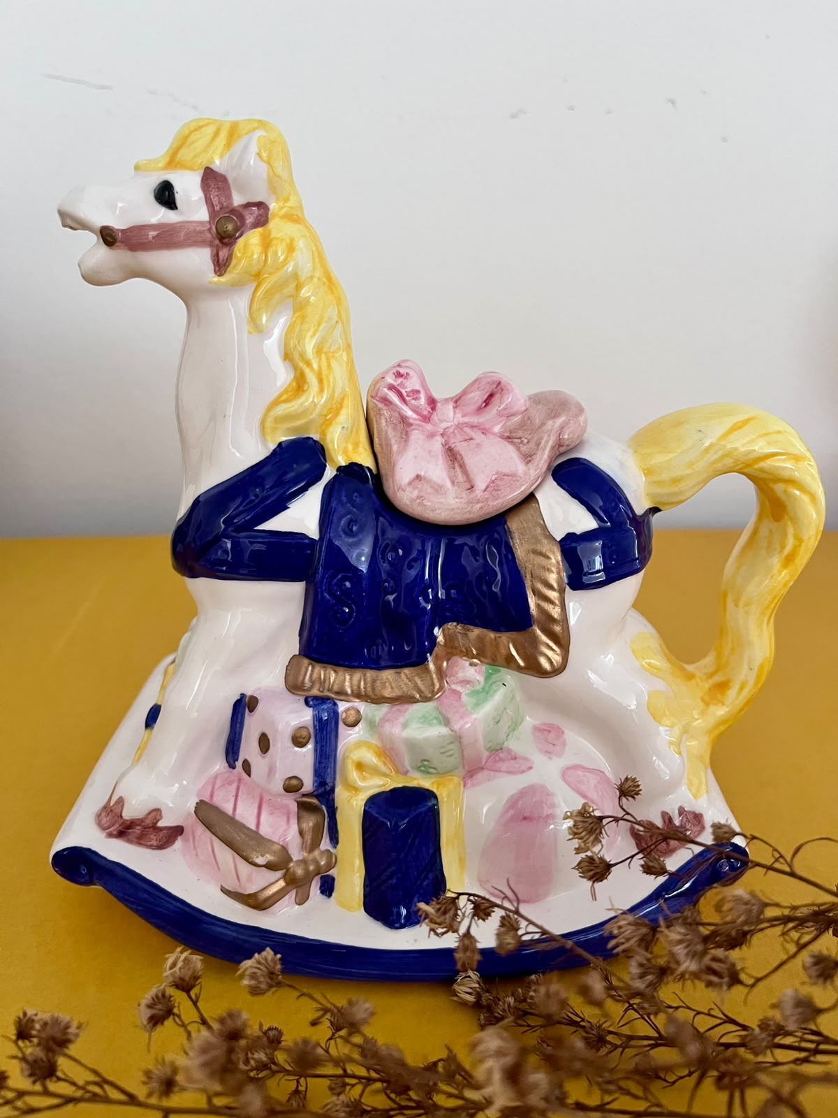 Cavalo de Balanço Vintage em cerâmica - Heritage Mint