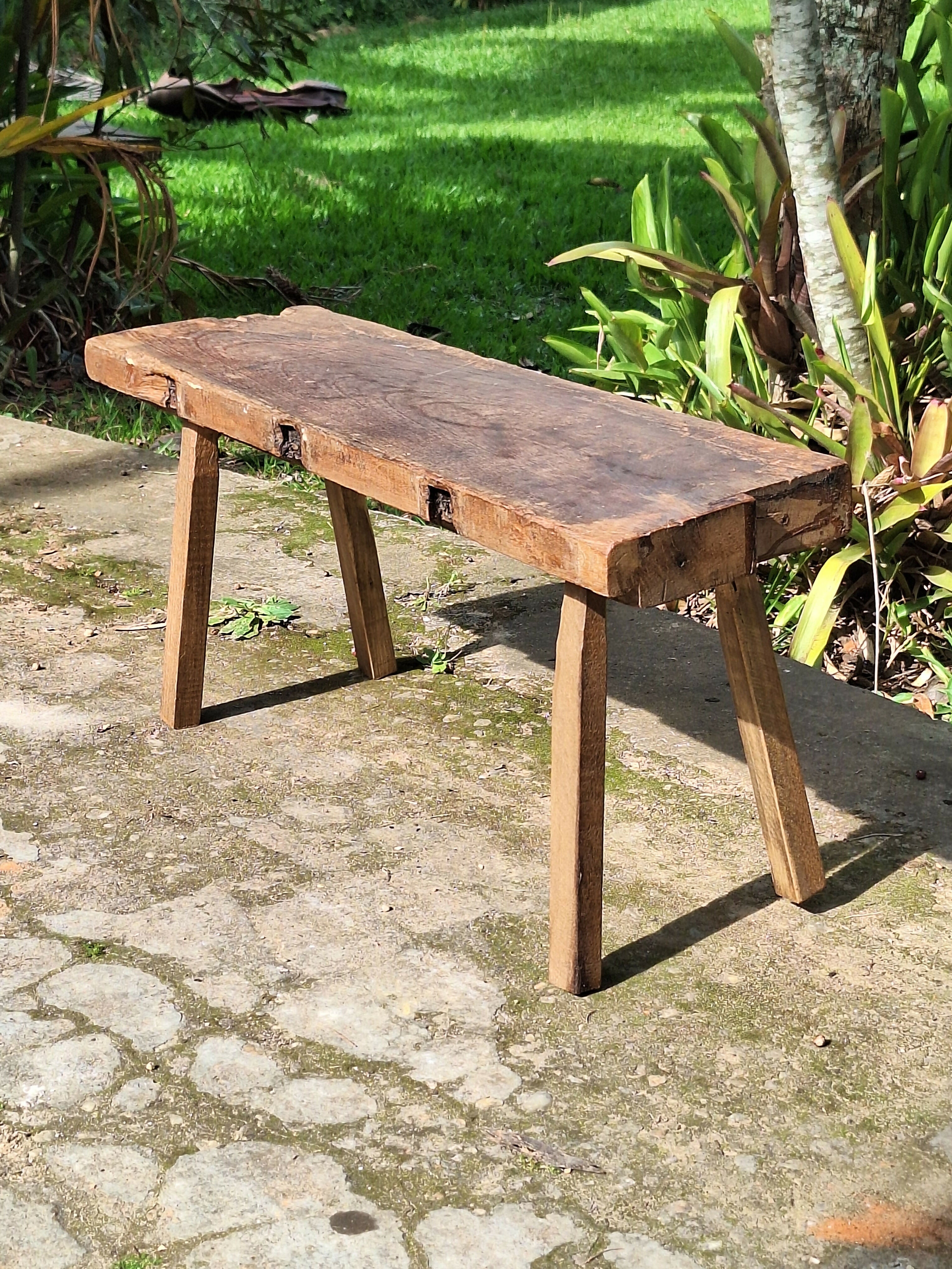 Banco de Dormente Rústico Madeira Maciça Garimpo Mineiro