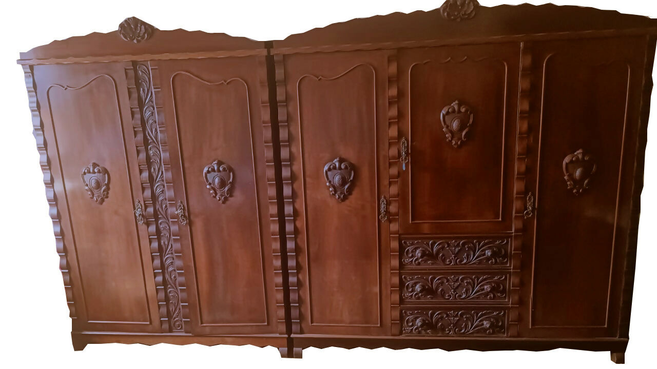 Conjunto de Guarda Roupas em madeira torneada (2 peças)