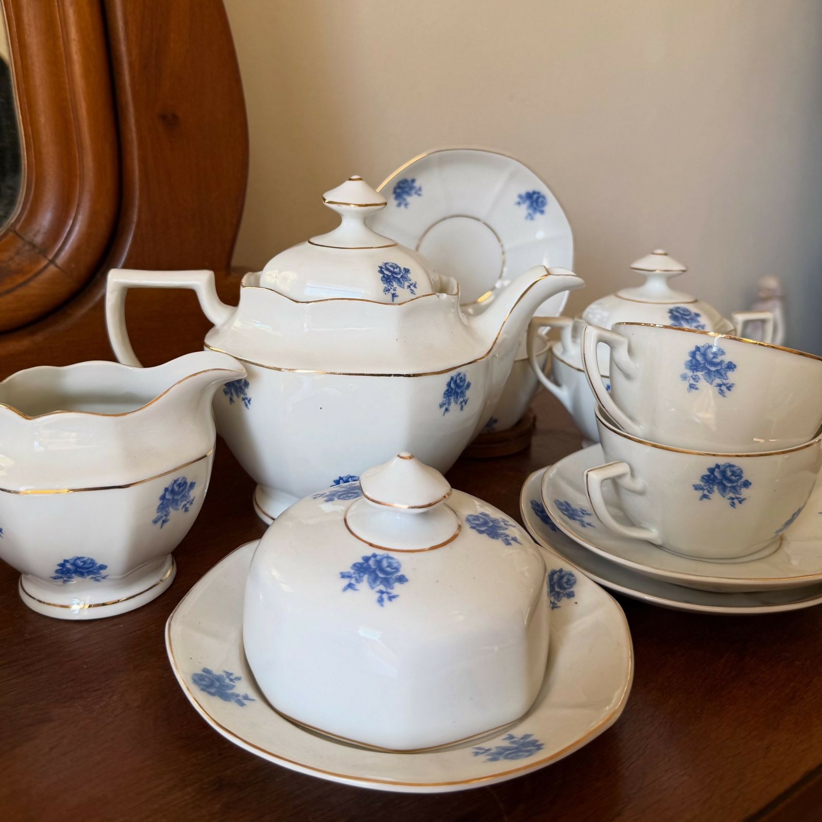 Conjunto para Chá da Fina Série: Rio Do Testo Porcelana Schmidt Brasil - Relíquias dos anos 50/60