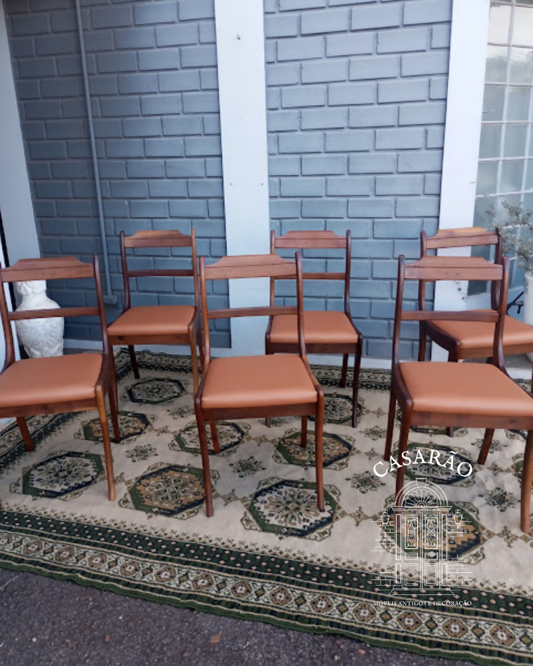 Jogo de 6 cadeiras inglesas madeira imbuia