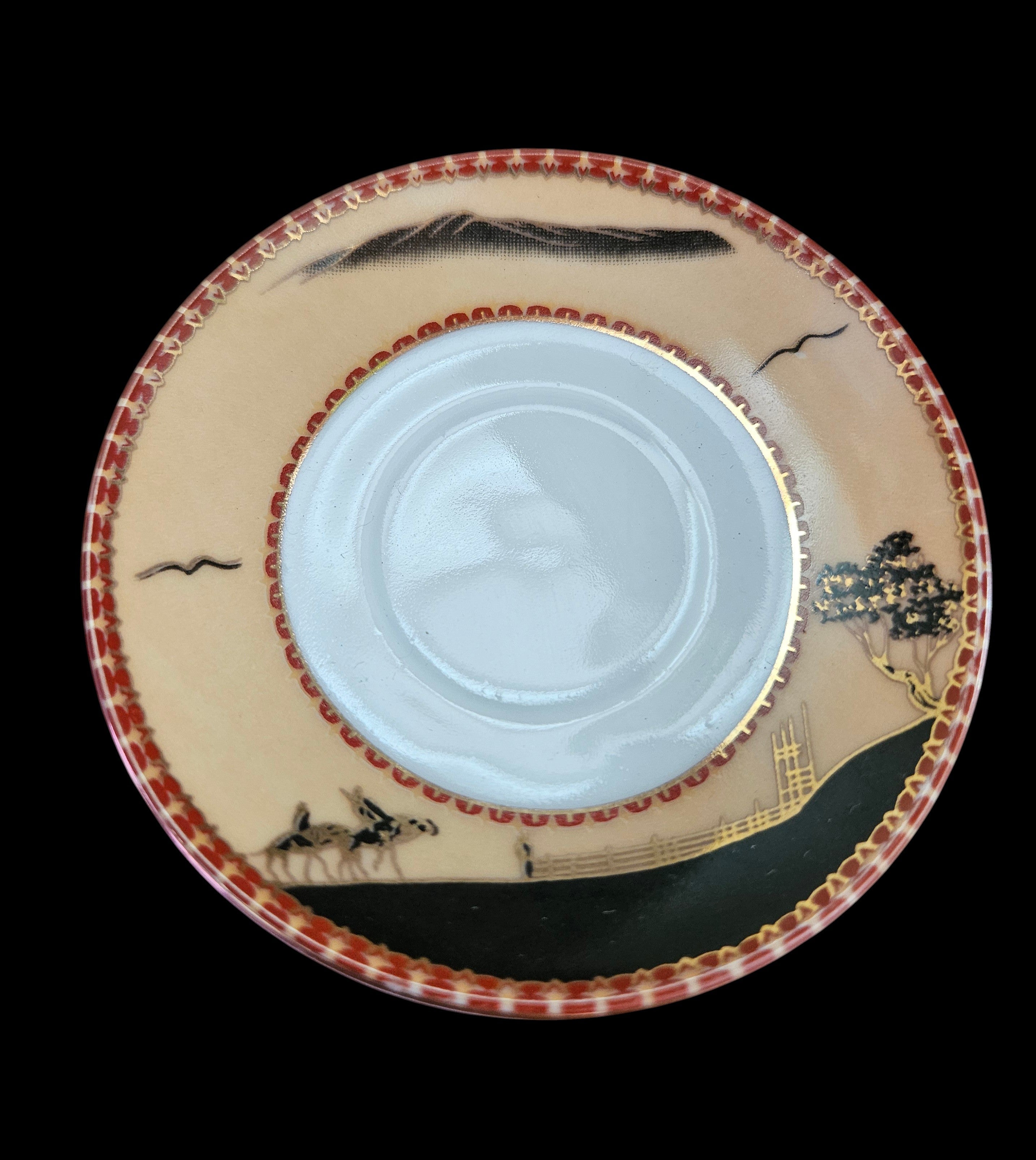 Mini xícaras de Café Demitasse - Alças de Asas Douradas - Conjunto