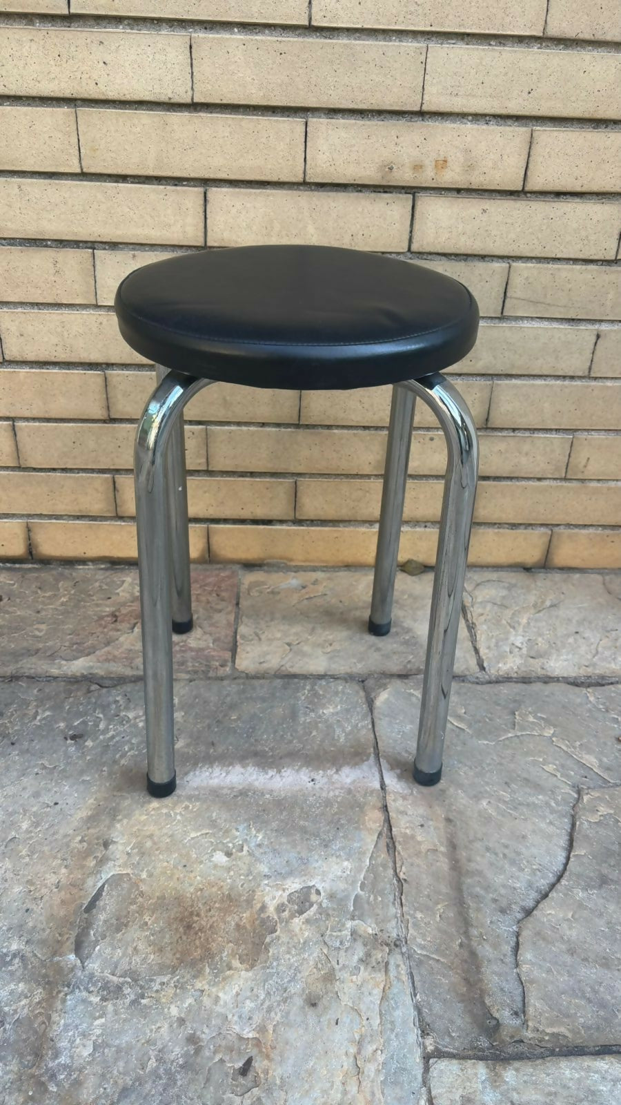 Banqueta inox e courino